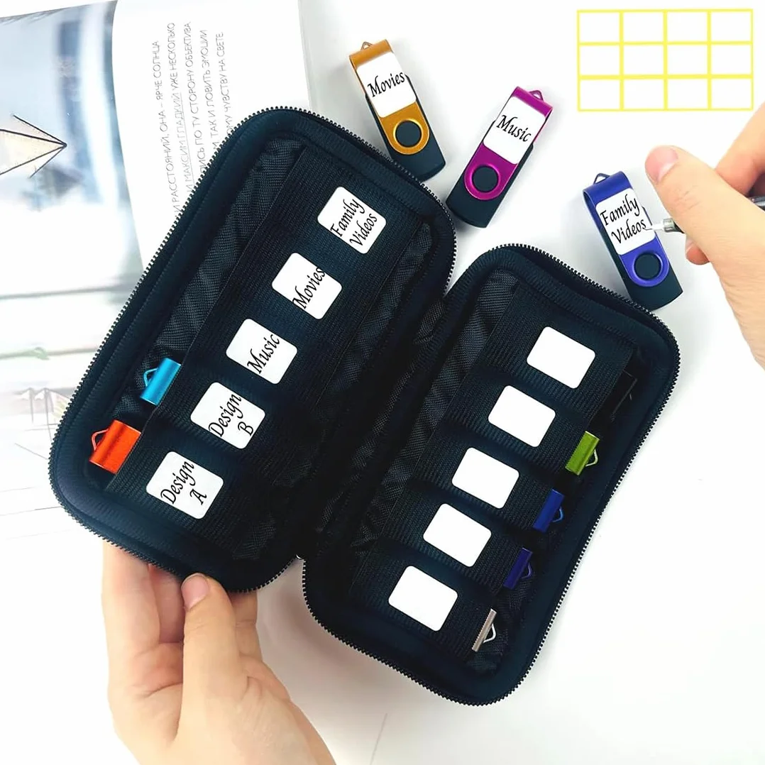 Sac de Rangement pour Clé USB 10 Emplacements Étui de Stockage