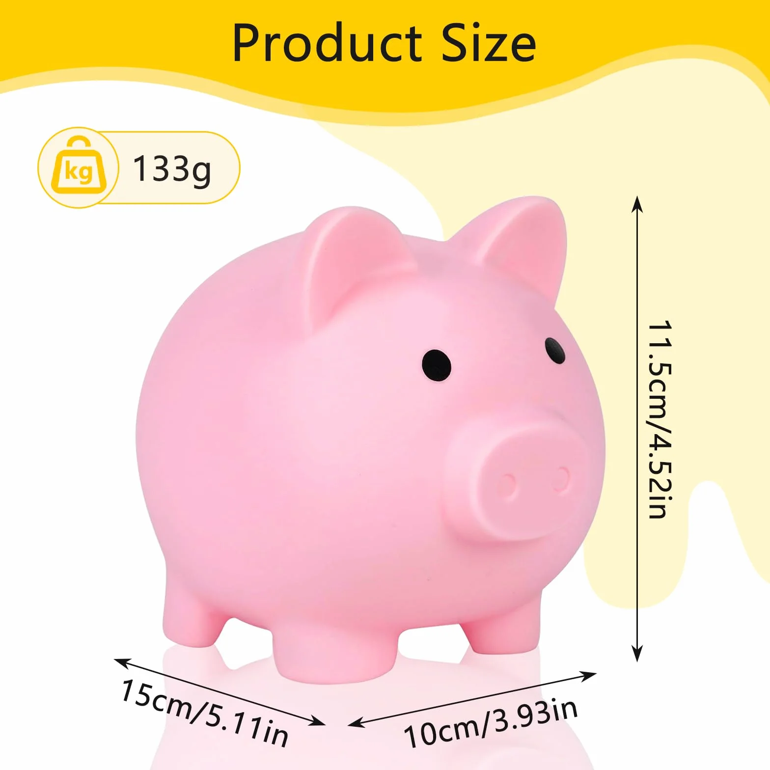 L&W Luck Tirelire Cochon Piggy Banque pour Pièces de Monnaie Incassable