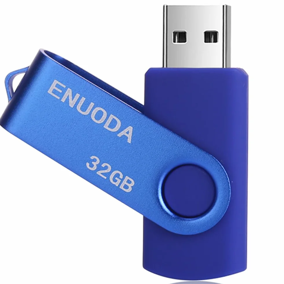 ENUODA Clé USB 32 Go USB 2.0 Flash Drive Portable LED Bleu