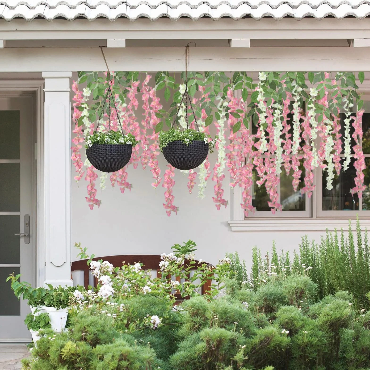 BIRDDIE 24 Pièces Fleur Artificielle Glycine Tombante pour Décoration Mariage Jardin