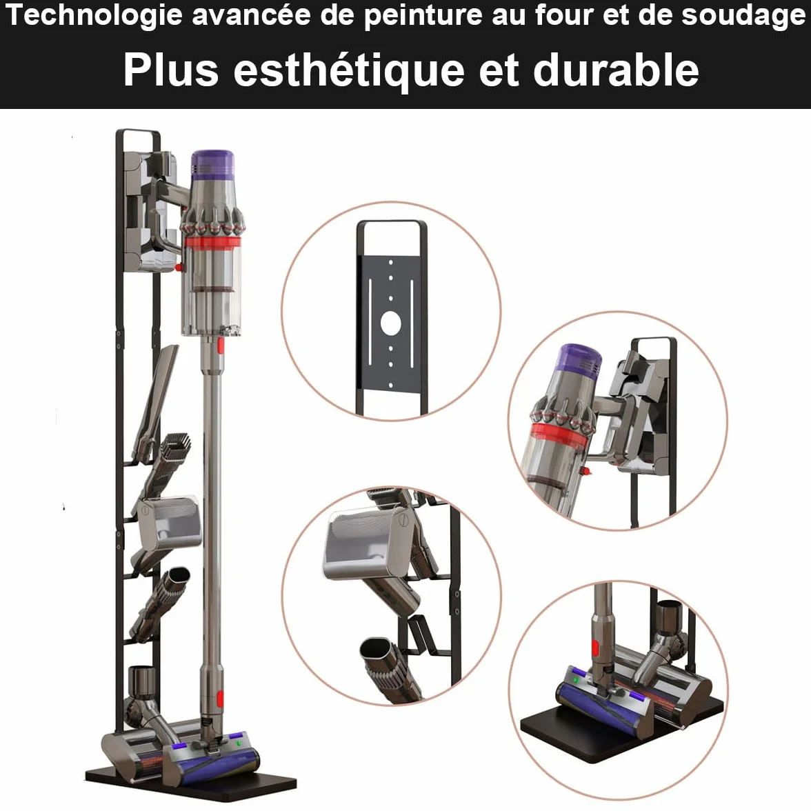 Foho Support pour Dyson V16 Gen5 V15 V12 V11 V10 V8 V7 V6, Porte Accessoires Socle D'aspirateur Organisateur Métallique