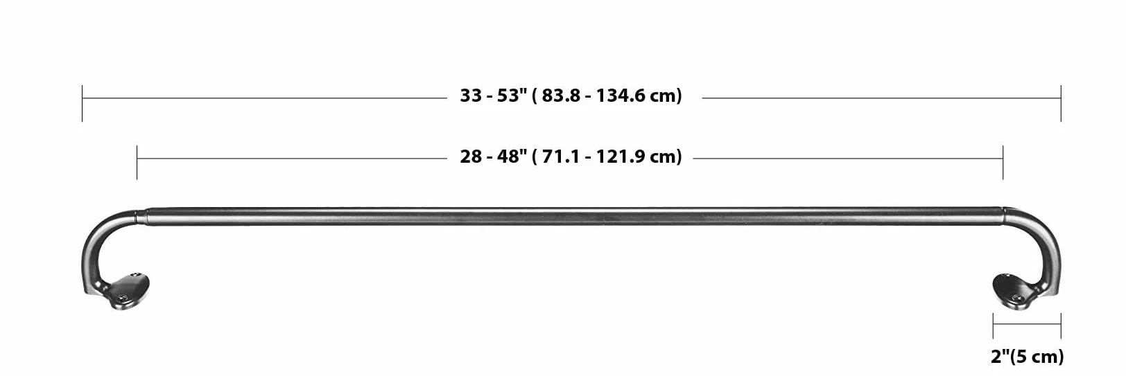 Amazon Basics Tringle à rideaux extensible d'intérieur 71-122 cm - Noir