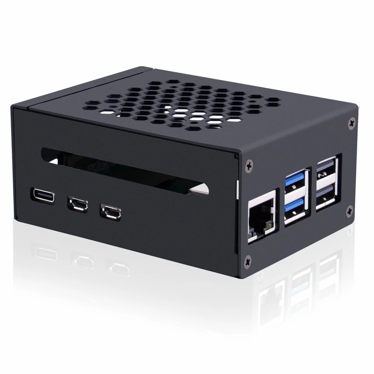 GeeekPi Metalowa obudowa do Raspberry Pi 5, obsługa PCIe M.2 NVMe SSD Shield Top X1001 / X1003 / X1000 / N04 / N05 i Raspberry Pi 5 Active Cooler
