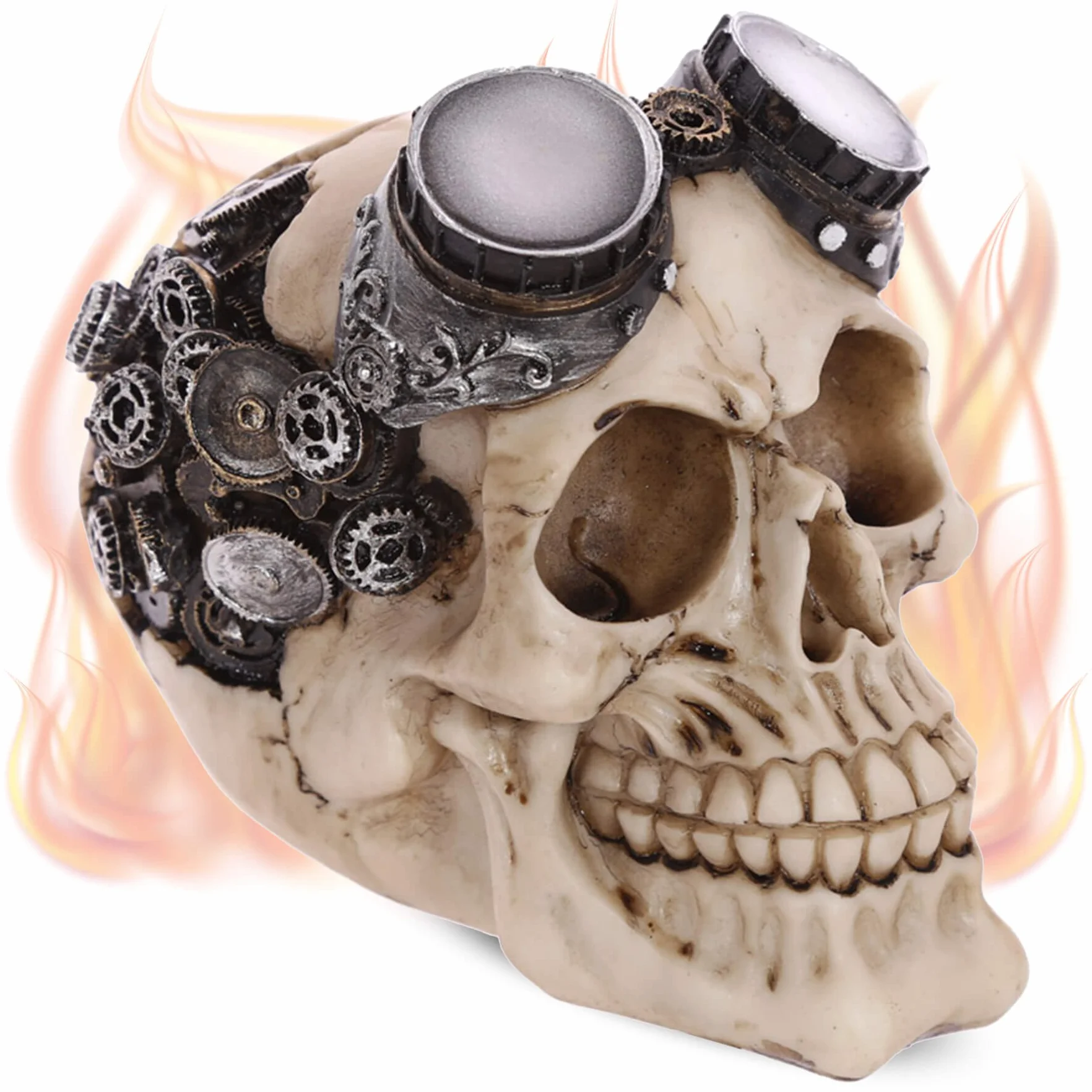 Figure crâne Steampunk Paulie Décoration tête de Mort Fantastique