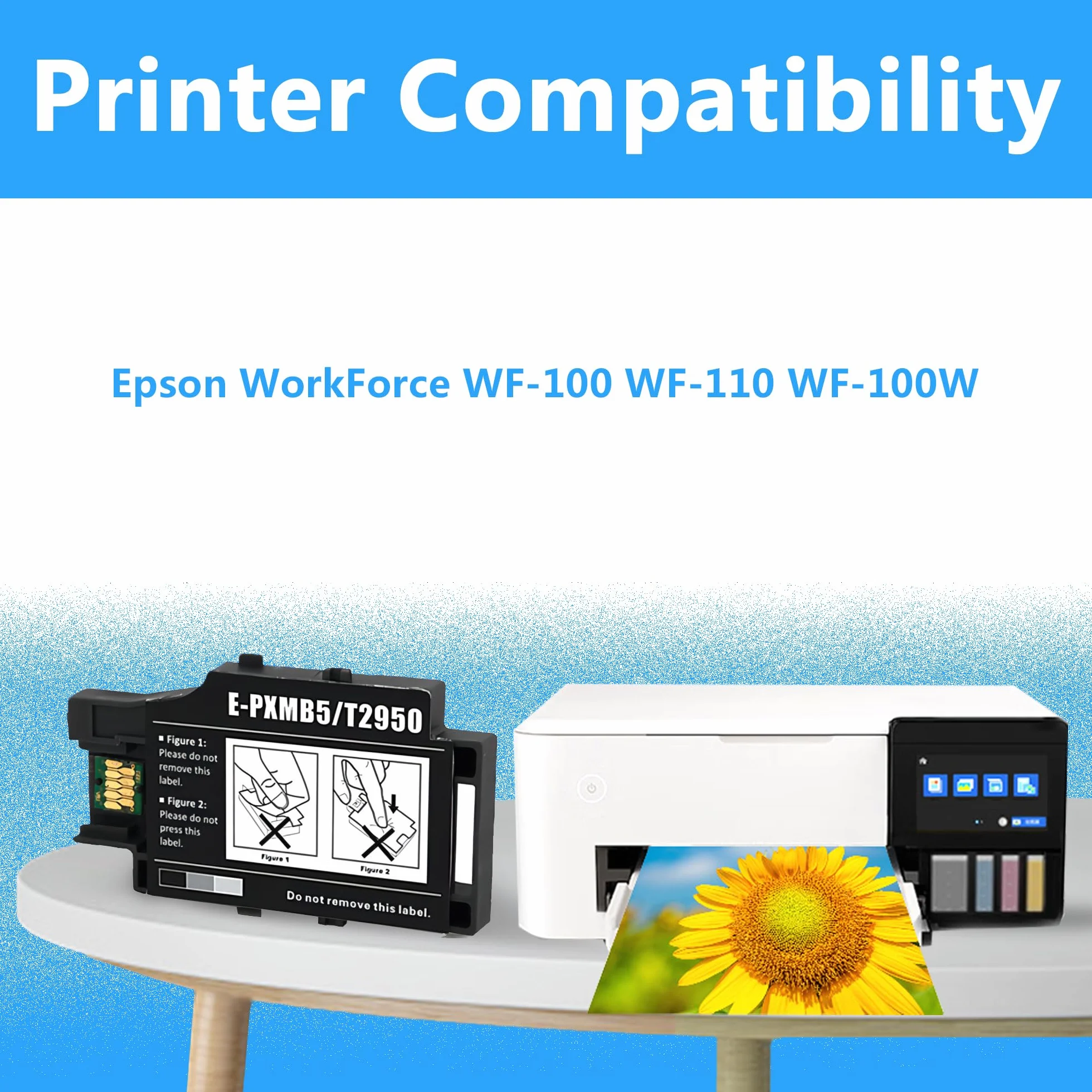 Epson Workforce WF-100 WF-110 WF-100W Boîte de Maintenance T2950 C13T295000 3-Pack