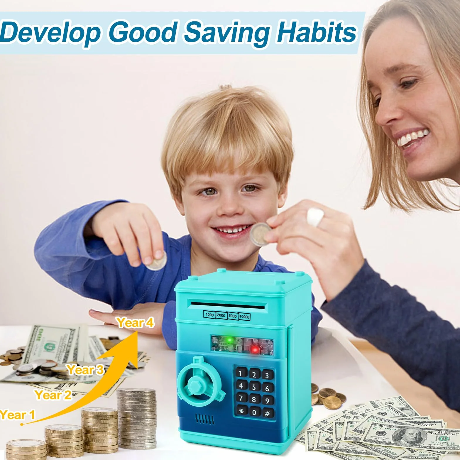 Highttoy Tirelire Electronique Coffre-Fort avec Code pour Enfants