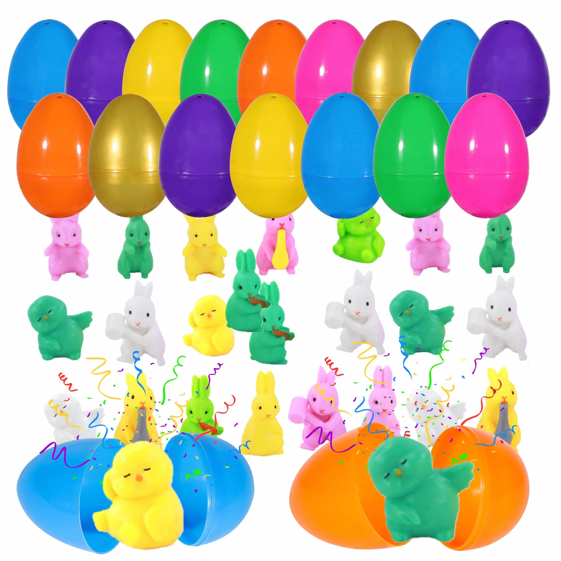 LessMo Oeufs en Plastique Remplissables 36 Pièces 8x5cm Grande Taille Décorations de Pâques