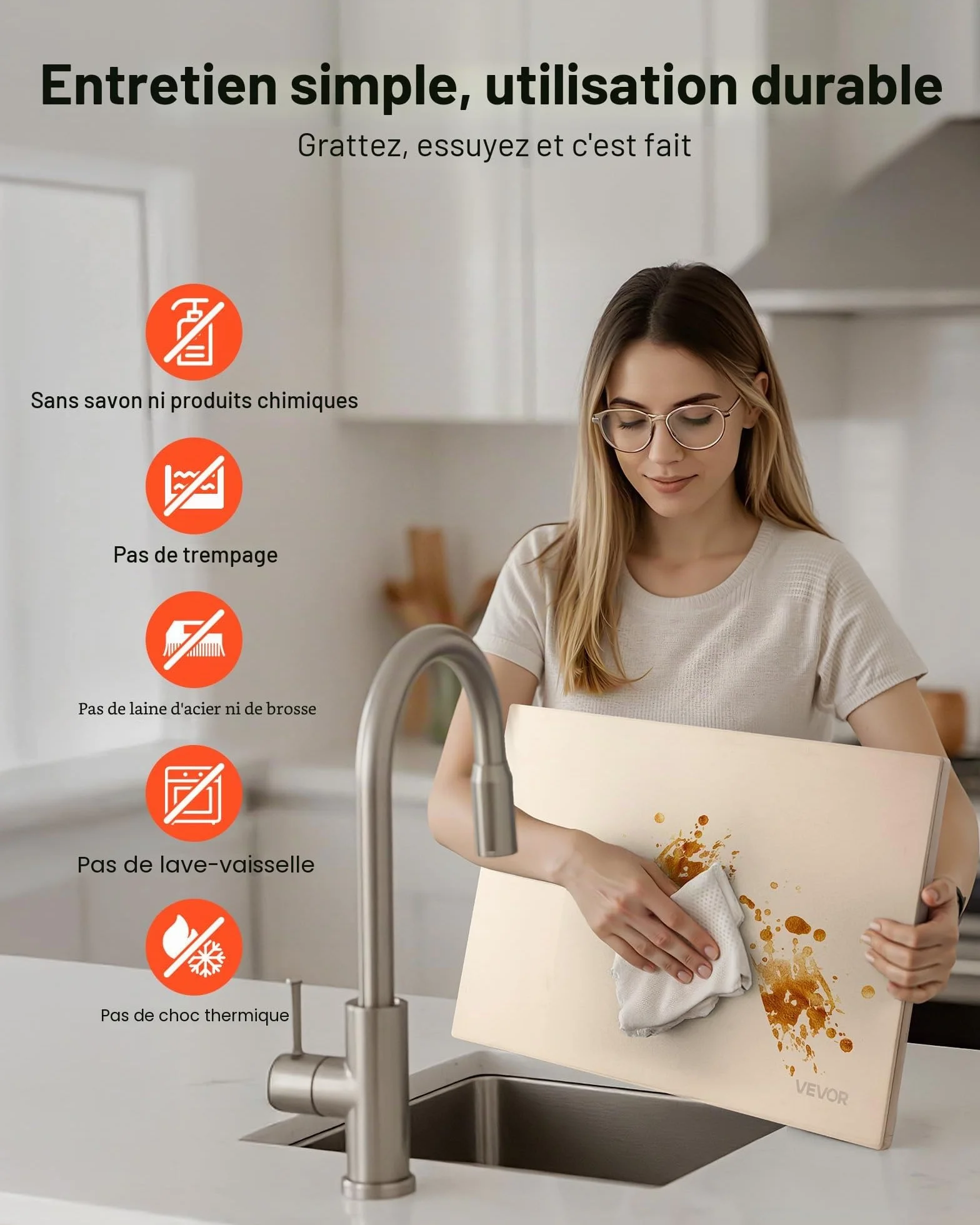 VEVOR Pierre à pizza rectangulaire en cordiérite 50,8 x 35,5 cm, pierre de cuisson extra large avec pelle en aluminium, résistante à la chaleur, épaisseur 1,5 cm, pour four, cuisson du pain, barbecue