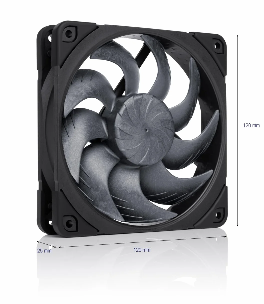Noctua NF-A12x25 G2 PWM Sx2-PP chromax.black, Dwuwentylatorowy Zestaw do Stosowania w Układzie Sąsiadującym oraz Push-Pull (Czarny)