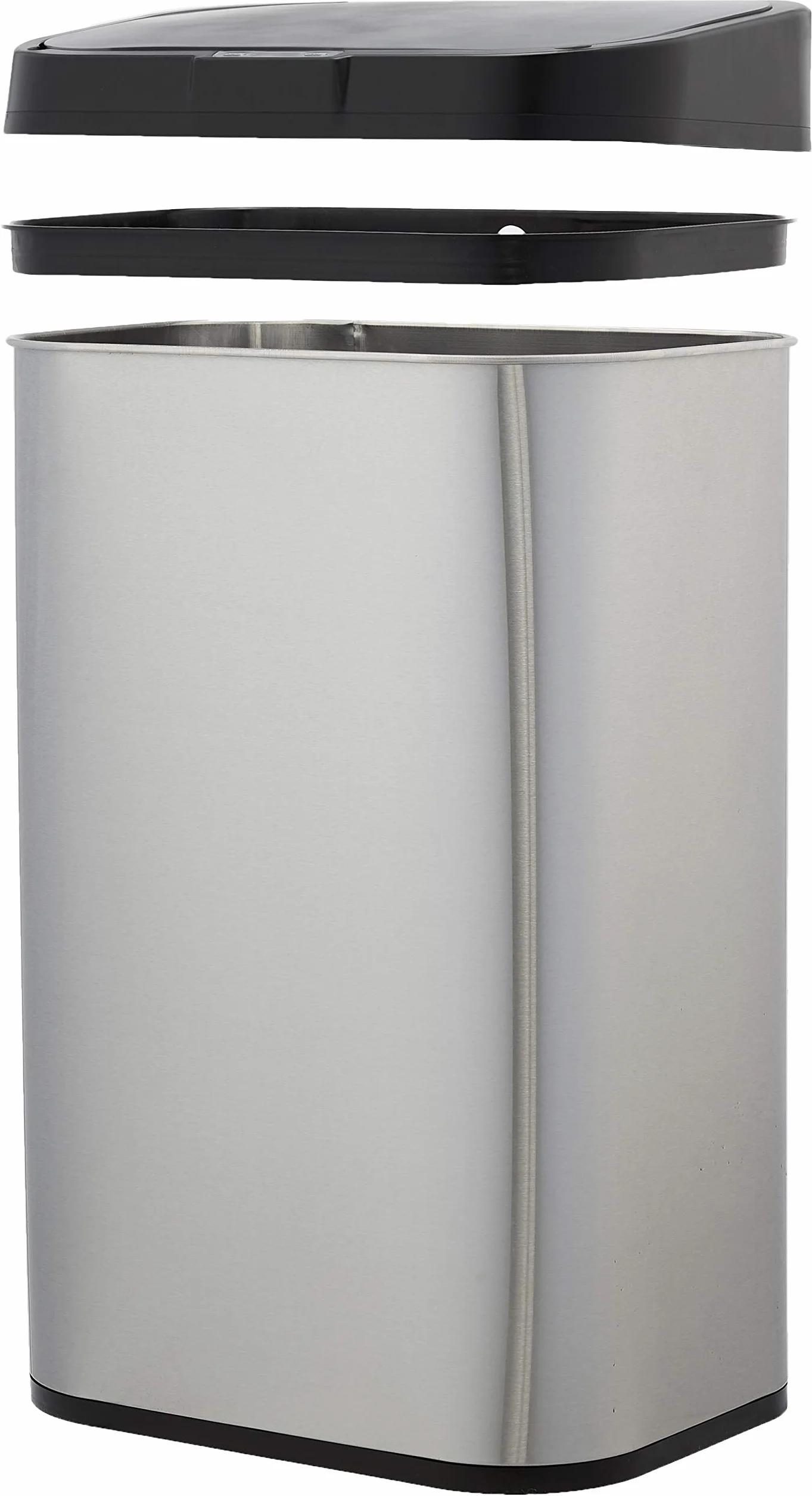 Amazon Basics Poubelle automatique en acier inoxydable 60 litres Rectangulaire Argenté