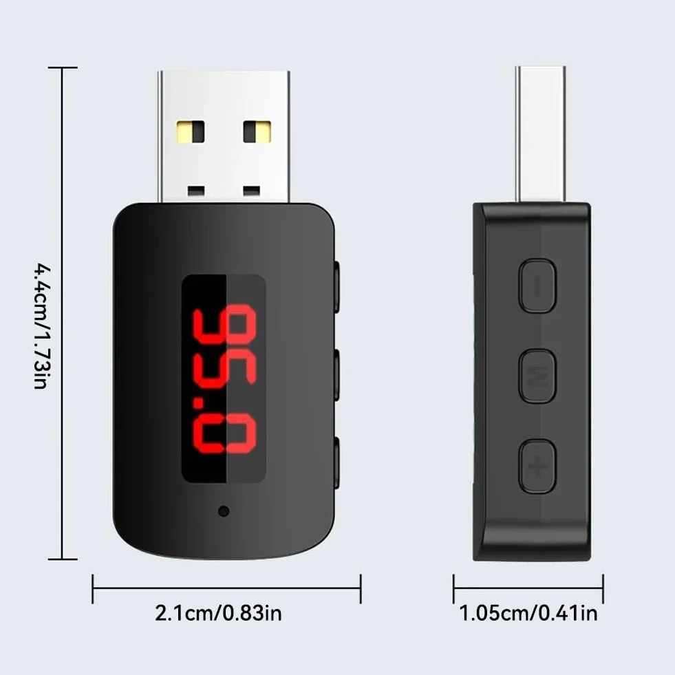 Car bezprzewodowy adapter Bluetooth 5.4 transmiter, odbiornik z mikrofonem, USB Power Audio AUX adapter do samochodu, audio, muzyki, bez użycia rąk