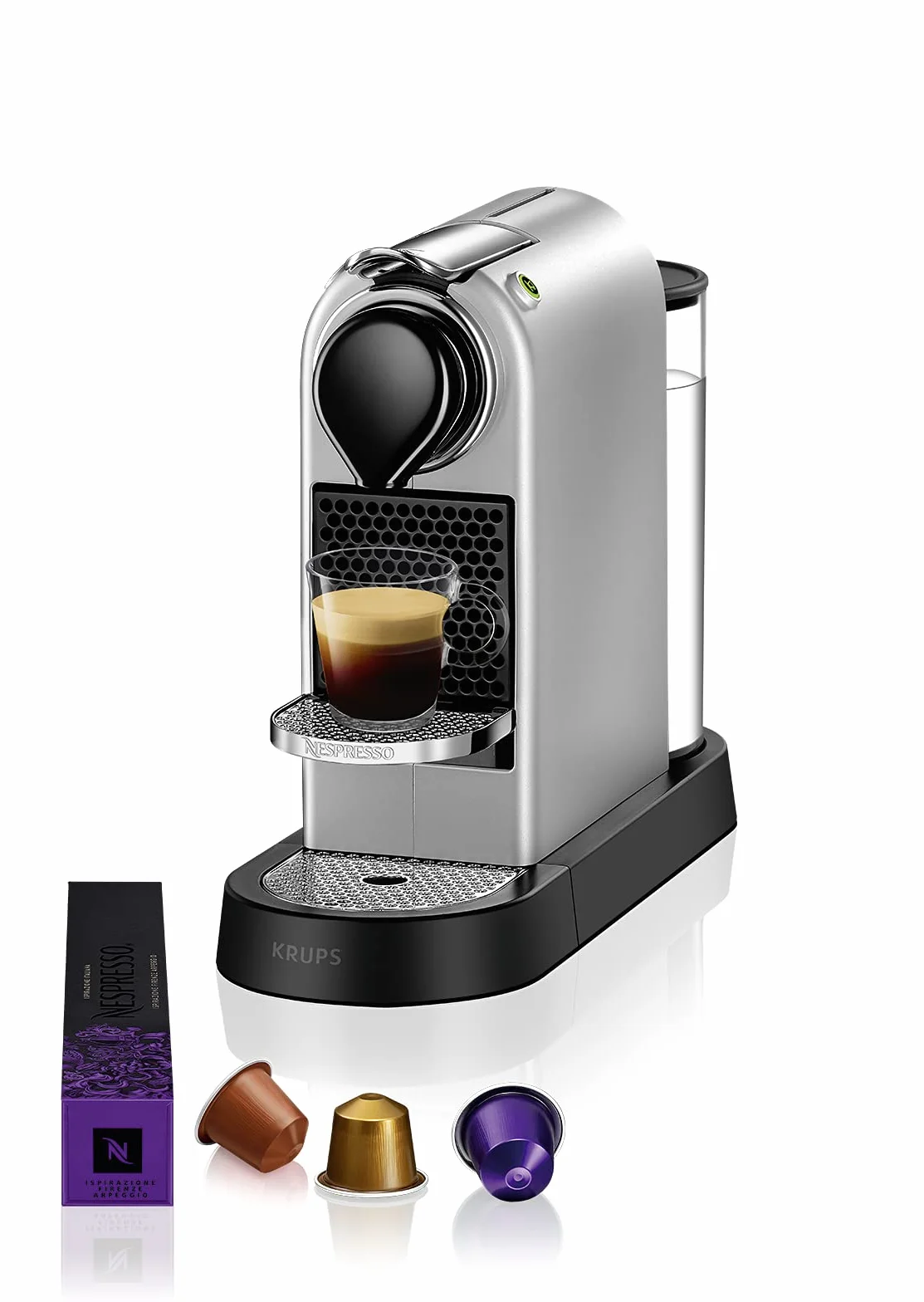 Machine à Café Nespresso Krups Citiz Argent Cafetière à Capsules XN741B10