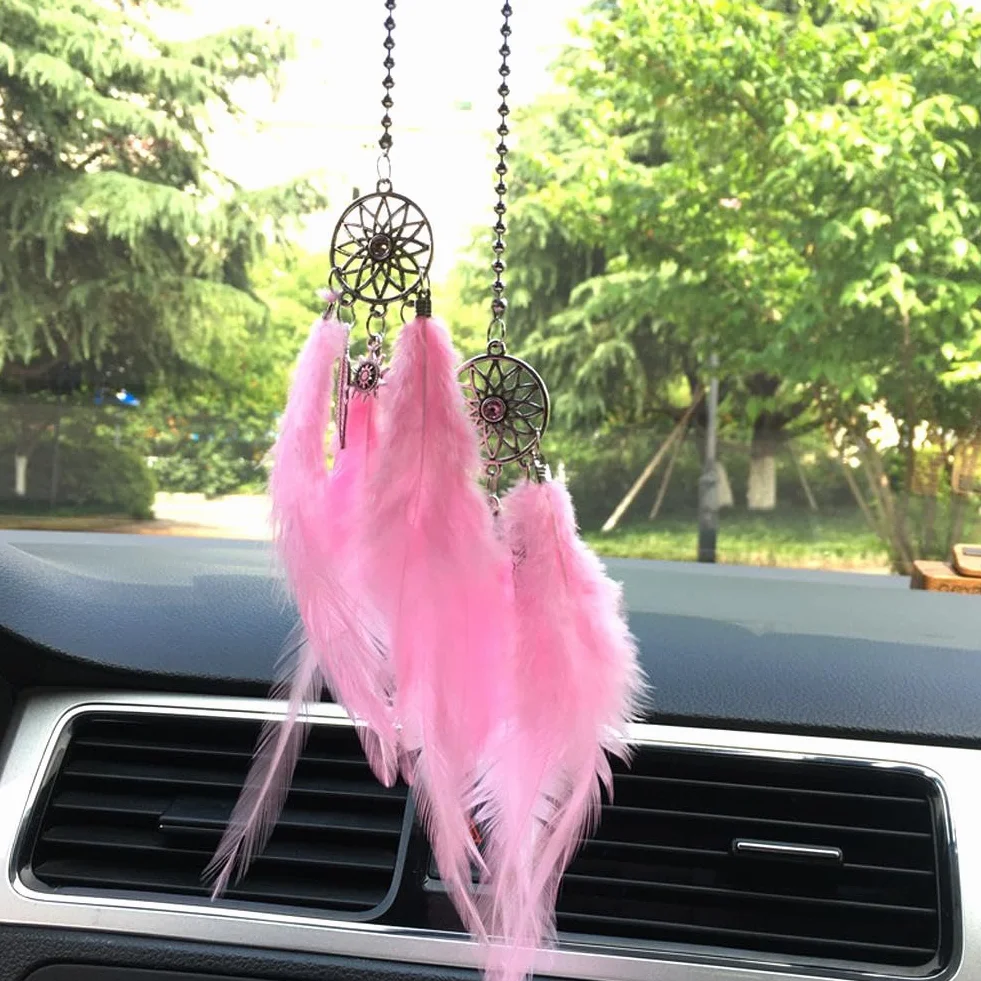Attrape-rêves voiture décoration suspendre cristal pendentif cadeau fille blanc
