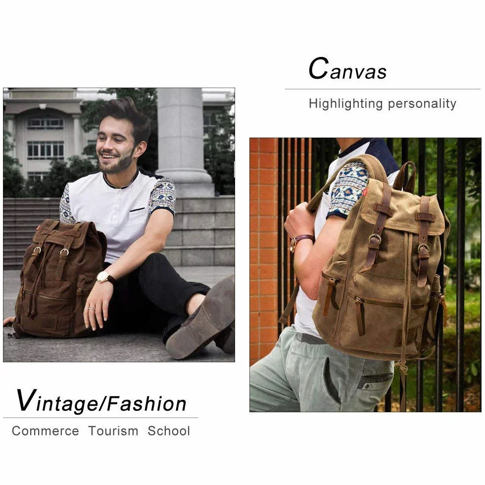 Vintage unisex plecak płócienny plecak na laptopa 12-17-calowe plecaki na co dzień