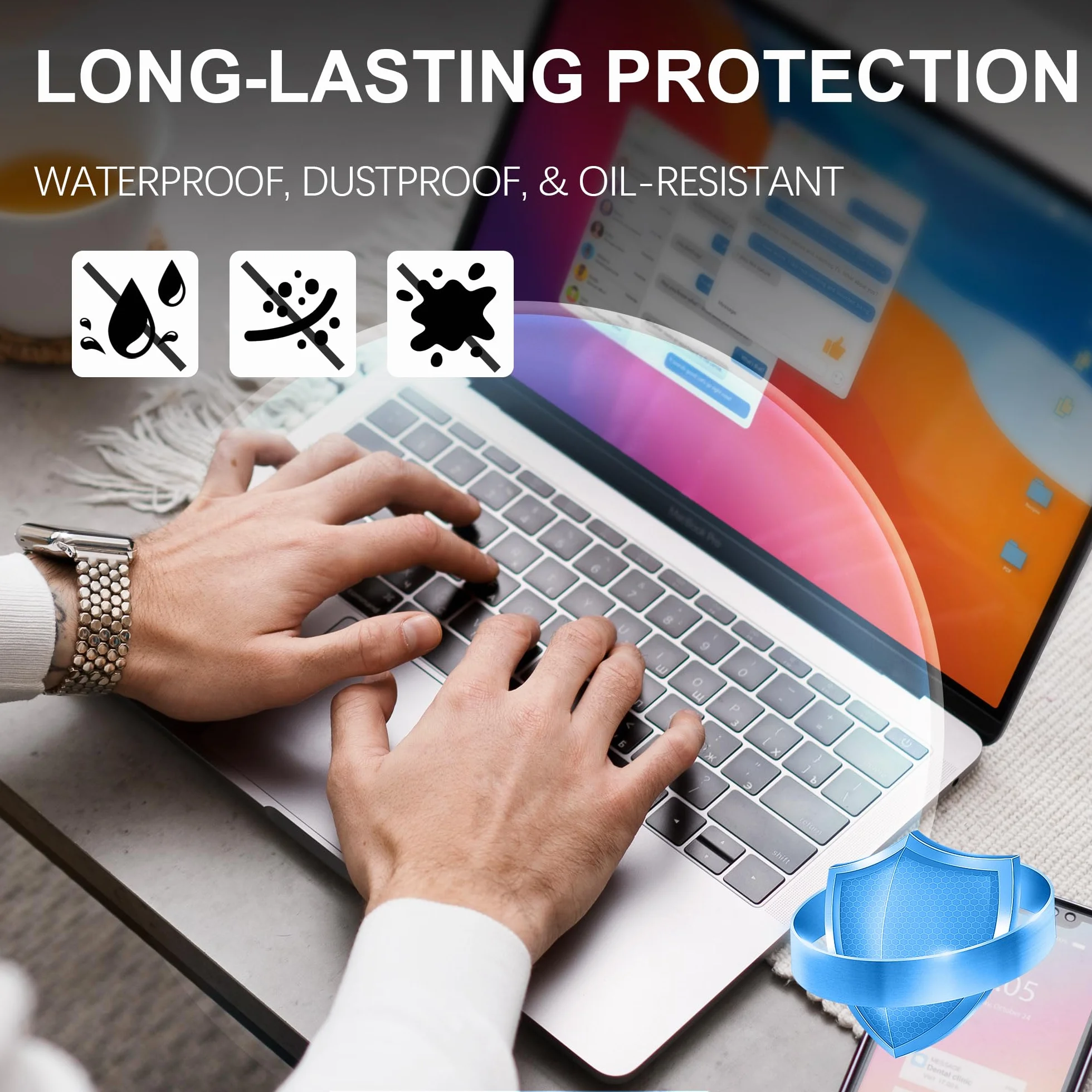 Protection Clavier Compatible MacBook Air 13.6 15 Pouces M5 M4 M3 M2 MacBook Pro 14 16 M5-M1 Pro Max EU-Layout TPU Clair