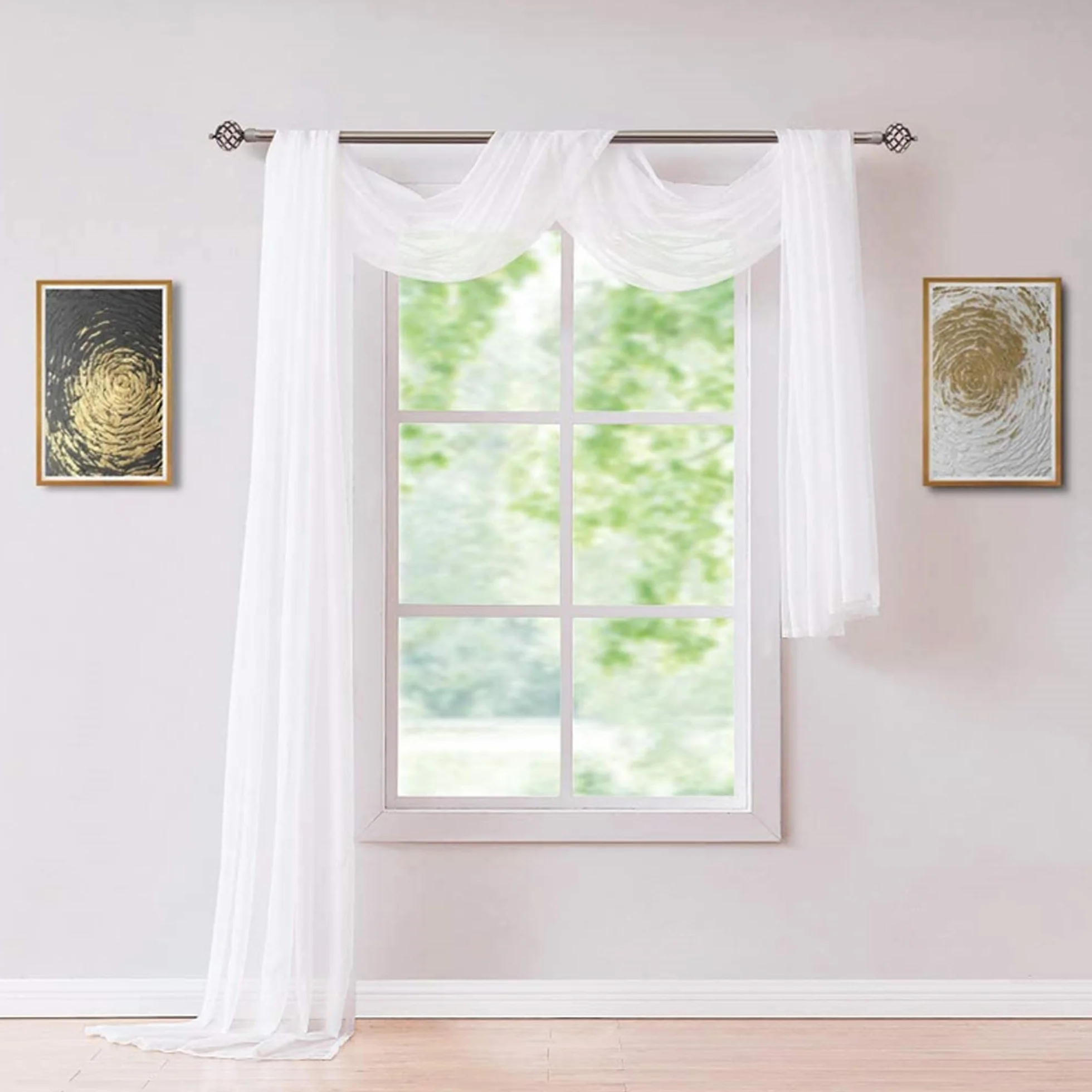 Ghope Rideau Arche de Mariage 150 x 600cm Voile Tulle Transparent Romantique Décoration Cérémonie