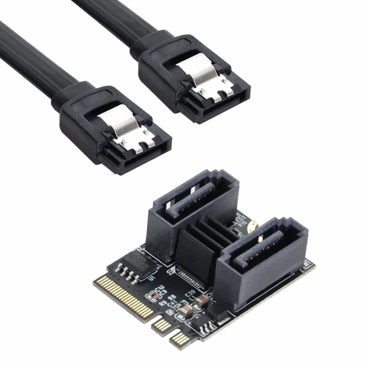 Klucz NGFF A+E PCI Express na SATA 3.0 6 Gb/s podwójny port adapter konwerter dysk twardy karta przedłużająca JMB582 2230