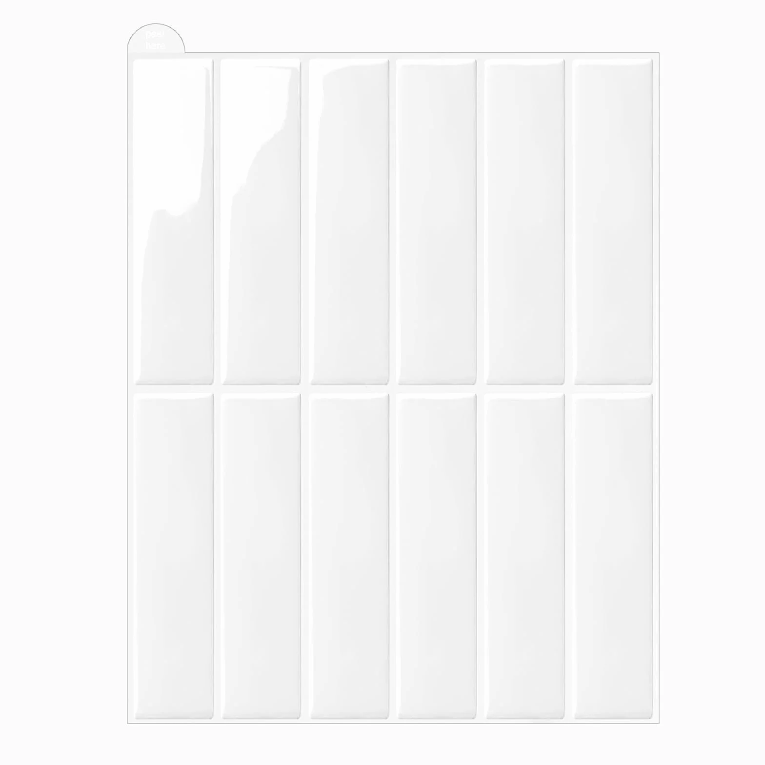 Blanc Carrelage Adhésif Mural Cuisine 3D Credence Adhésif 28x22cm 10feuilles