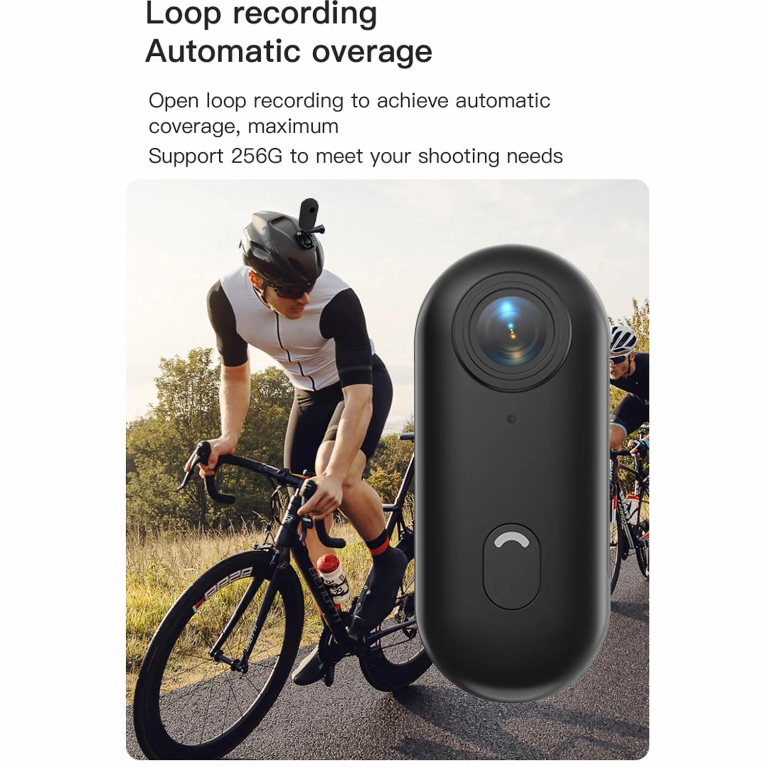 Kamera sportowa WiFi 1080p, obiektyw szerokokątny 120°, wbudowany akumulator 800 mAh z magnetycznym paskiem do noszenia, klips wsteczny, wodoszczelna obudowa, karta TF 32 GB, akcesoria