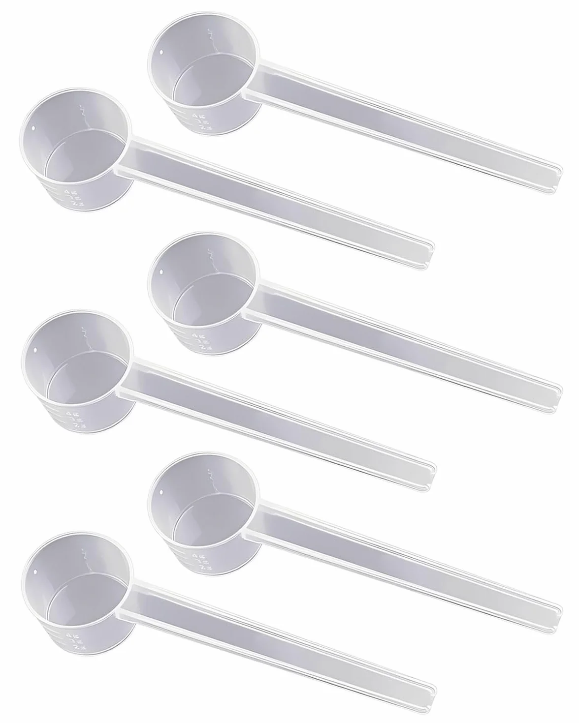 Lot de 6 cuillères doseuses transparentes avec graduation 2-5 g pour pâtisserie