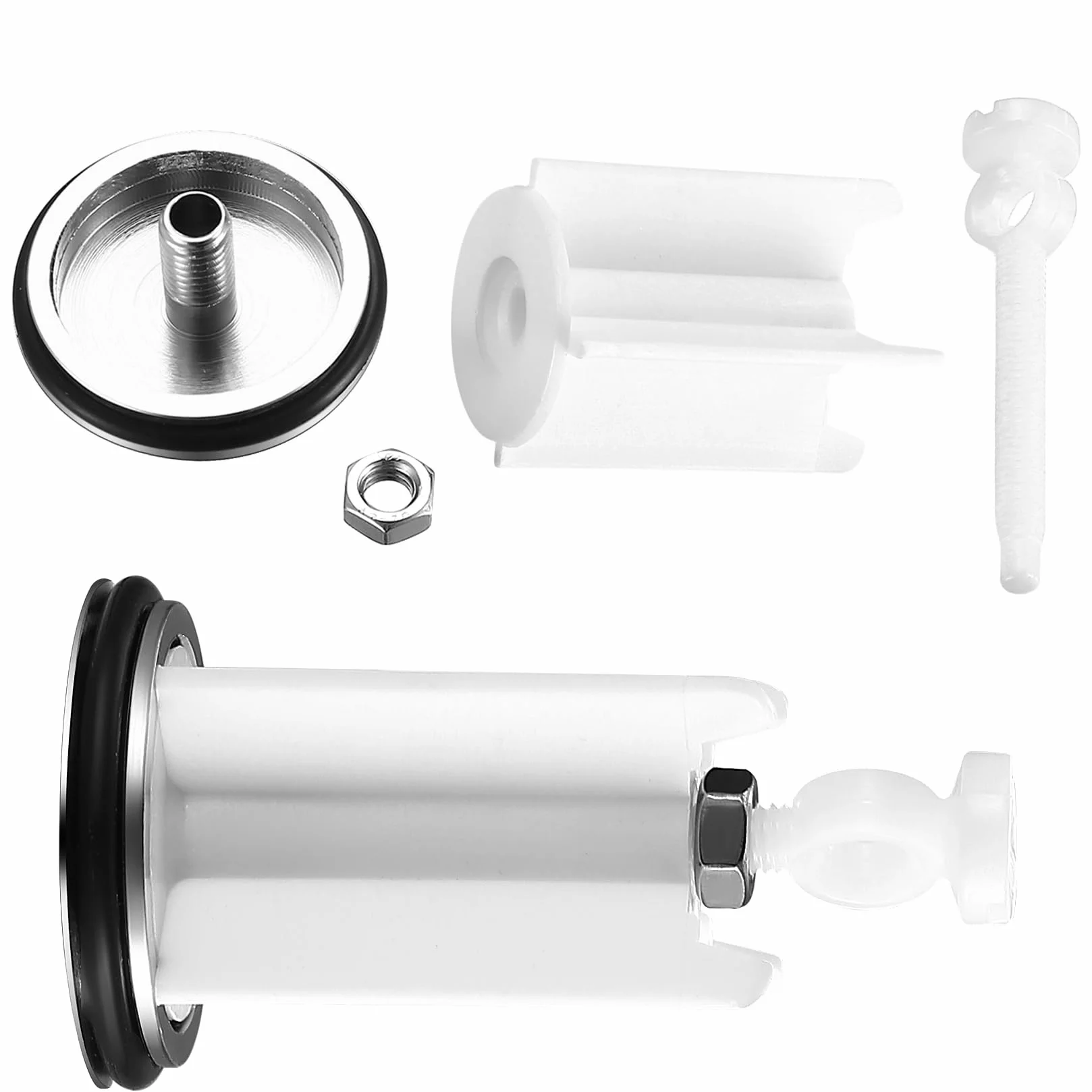 Bouchon Lavabo Universel 2 Pièces avec Filtre Cheveux pour Évier, Bidet, Salle de Bain