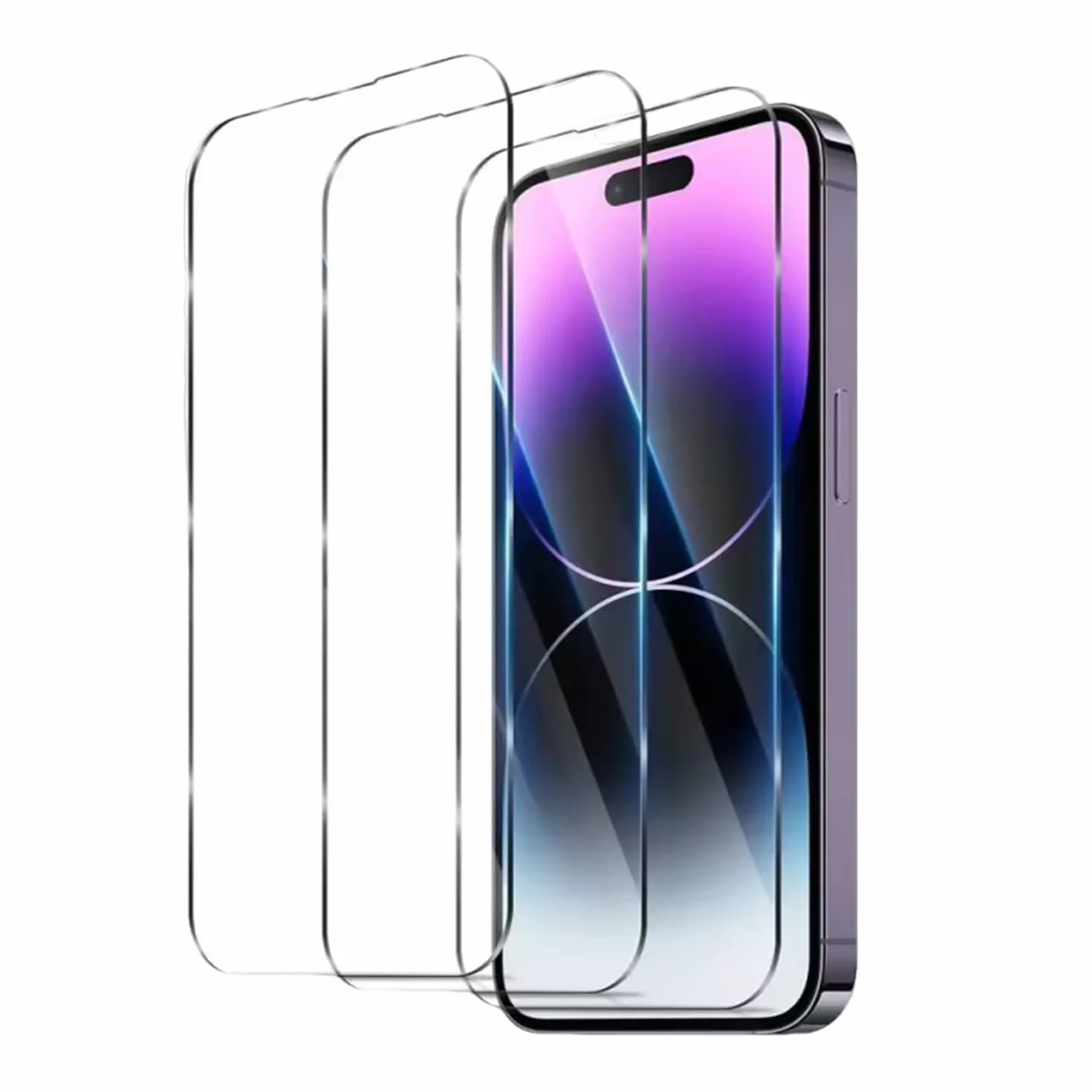 Opakowanie 3 folia ochronna ze szkła hartowanego na wyświetlacz iPhone 14 Pro, folia ochronna przeciwzarysowania, stopień twardości 9H, HD, folia ochronna na telefon komórkowy 6,1 cala, szkło o ultra