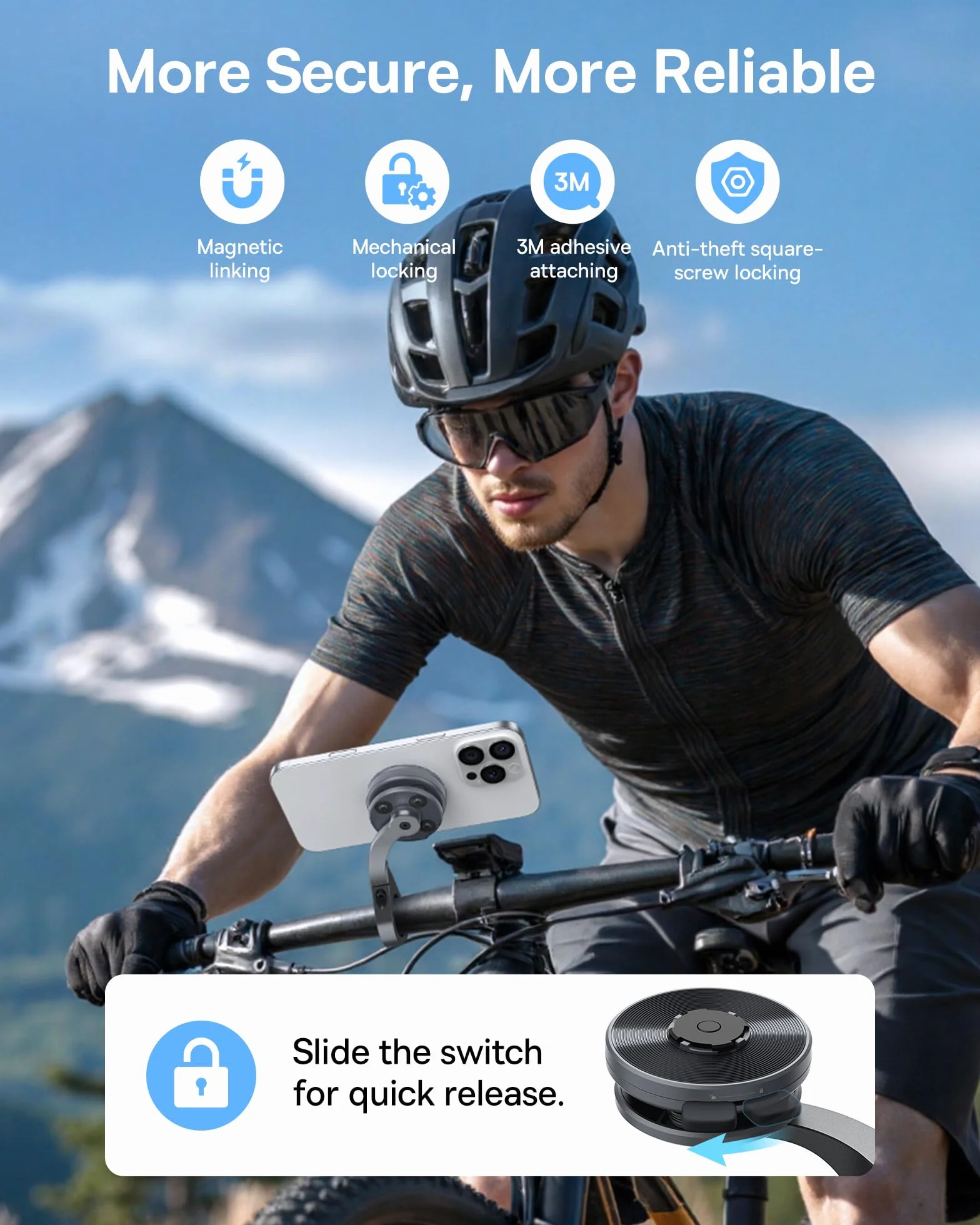 Baseus PrimeTrip VB1 Telefon komórkowy do roweru, uniwersalny uchwyt na kierownicę rowerową, uchwyt na kierownicę do iPhone 16 15 14 13 Pro Max Plus, Samsung
