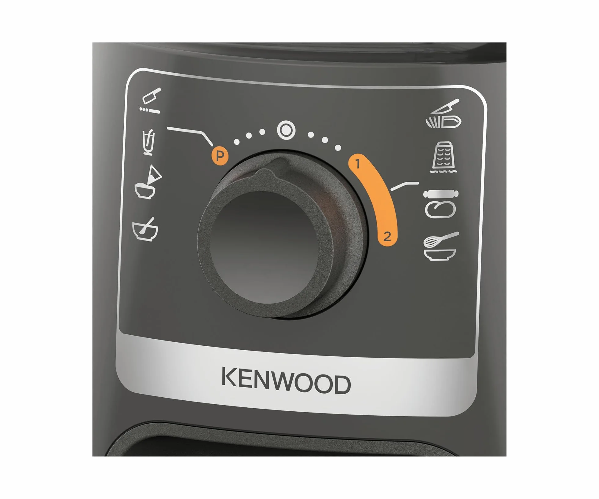Kenwood Multipro Compact FDP31.020GY Modèle 2023, robot hachoir de cuisine avec 2 vitesses d'usinage + Pulse, bol de 2,1 L, coupe-légumes électrique pour hacher, râper et pétrir, 800 W