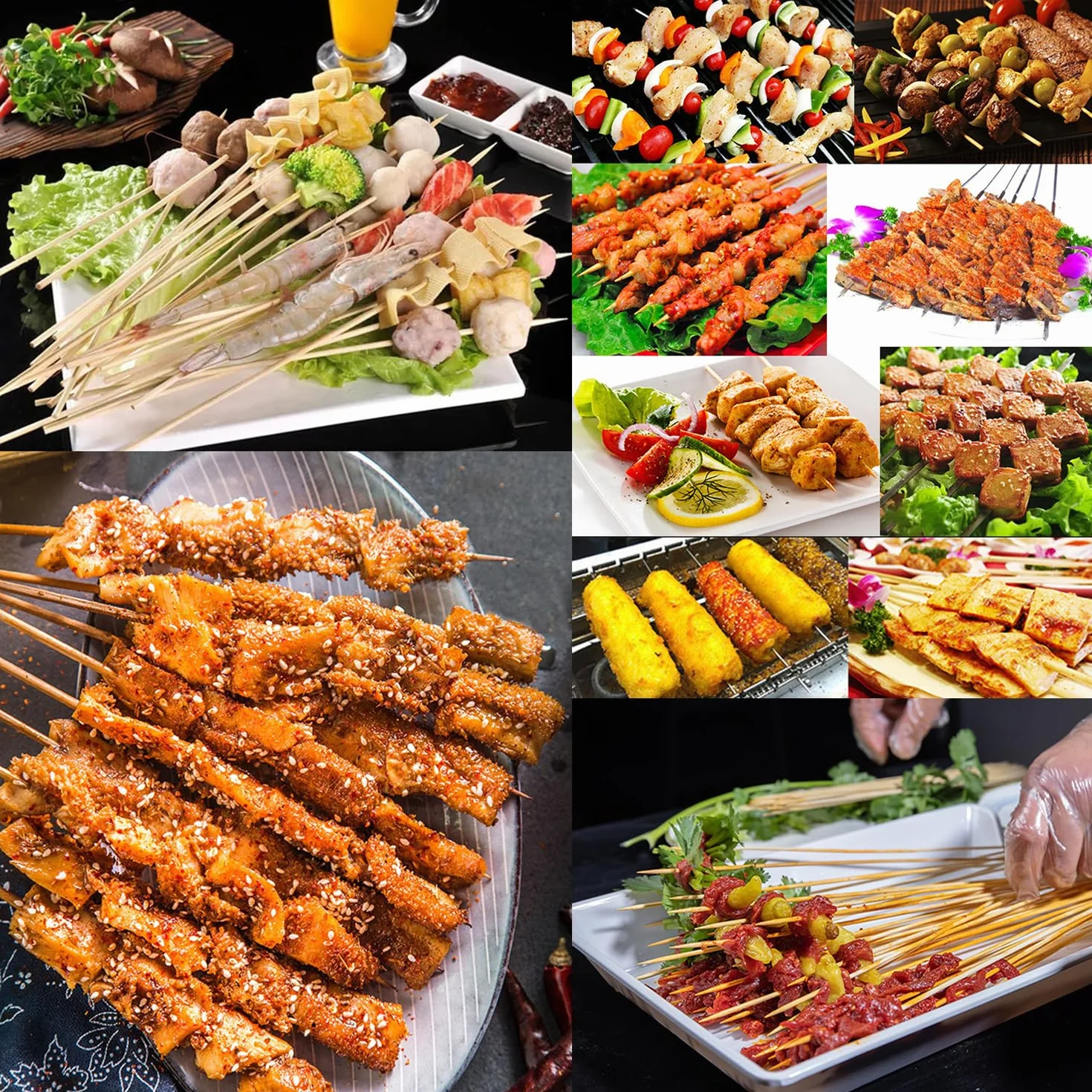 Lot de 100 Brochette en Bambou 30cm pour Barbecue