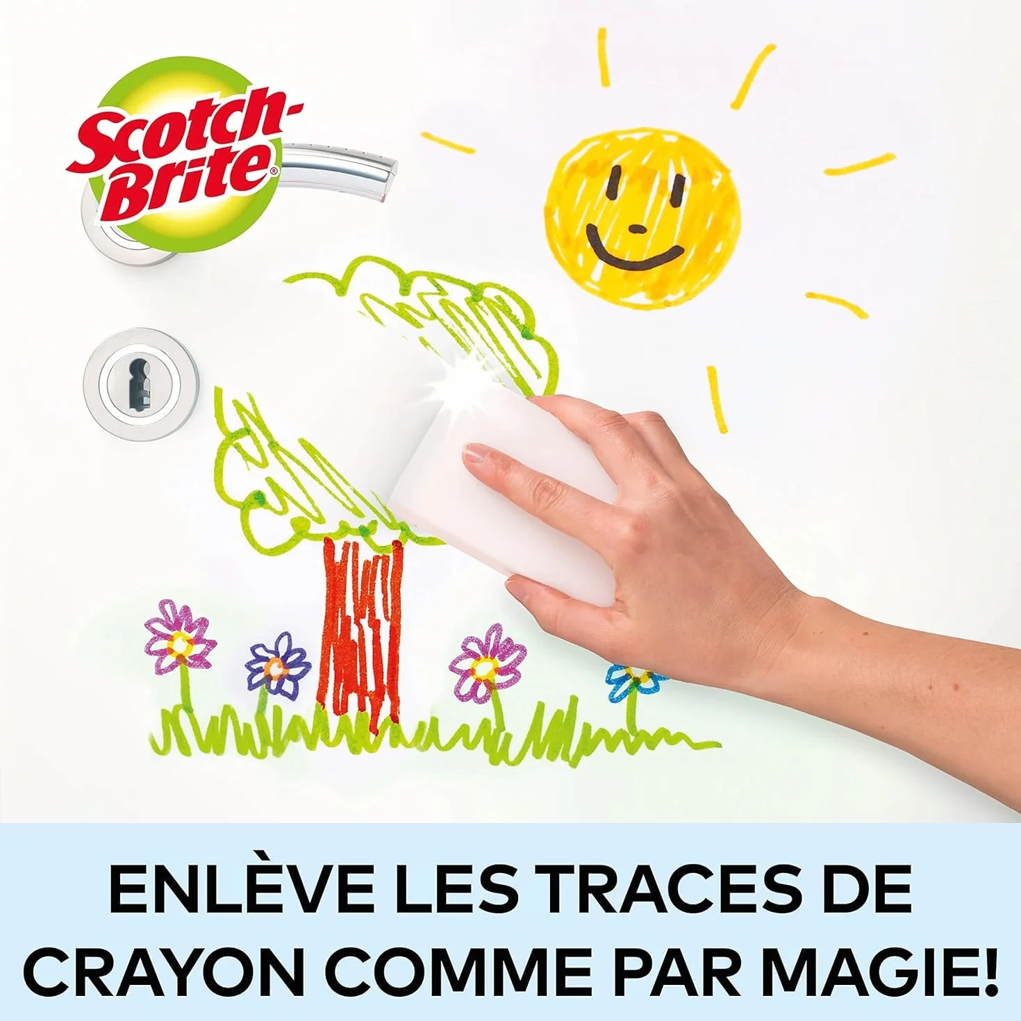 Scotch-Brite Éponge Magique Mélaminée 12 par Lot - Gomme Magique Nettoyage Taches Tenaces Blanc