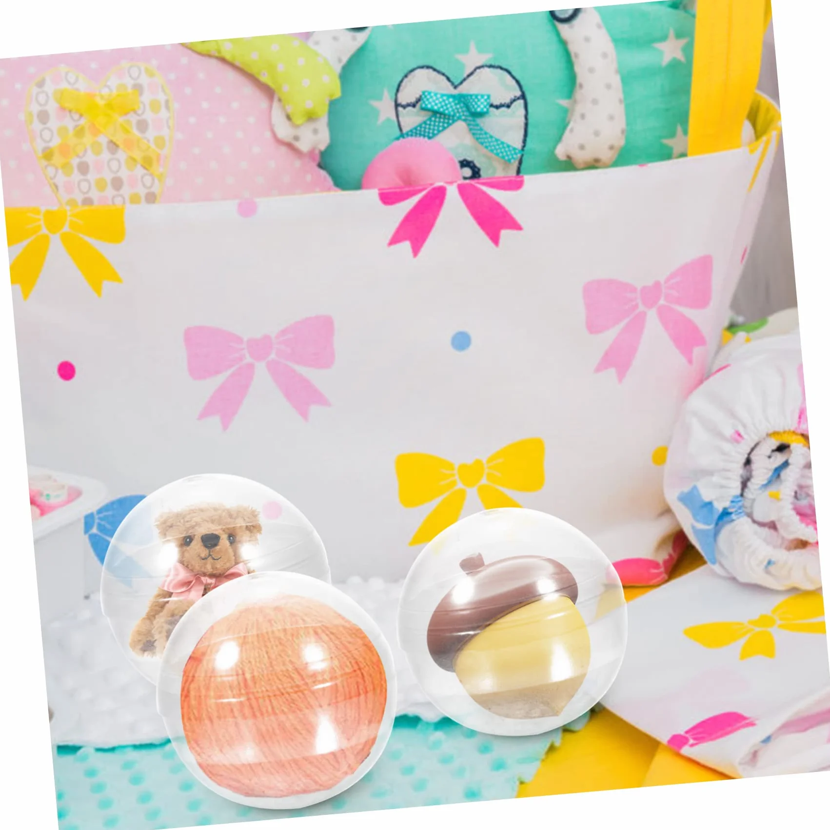 Garneck 100 Pièces Boule Oeufs de Pâques Transparente à Remplir Plastique Décoratifs Suspendus