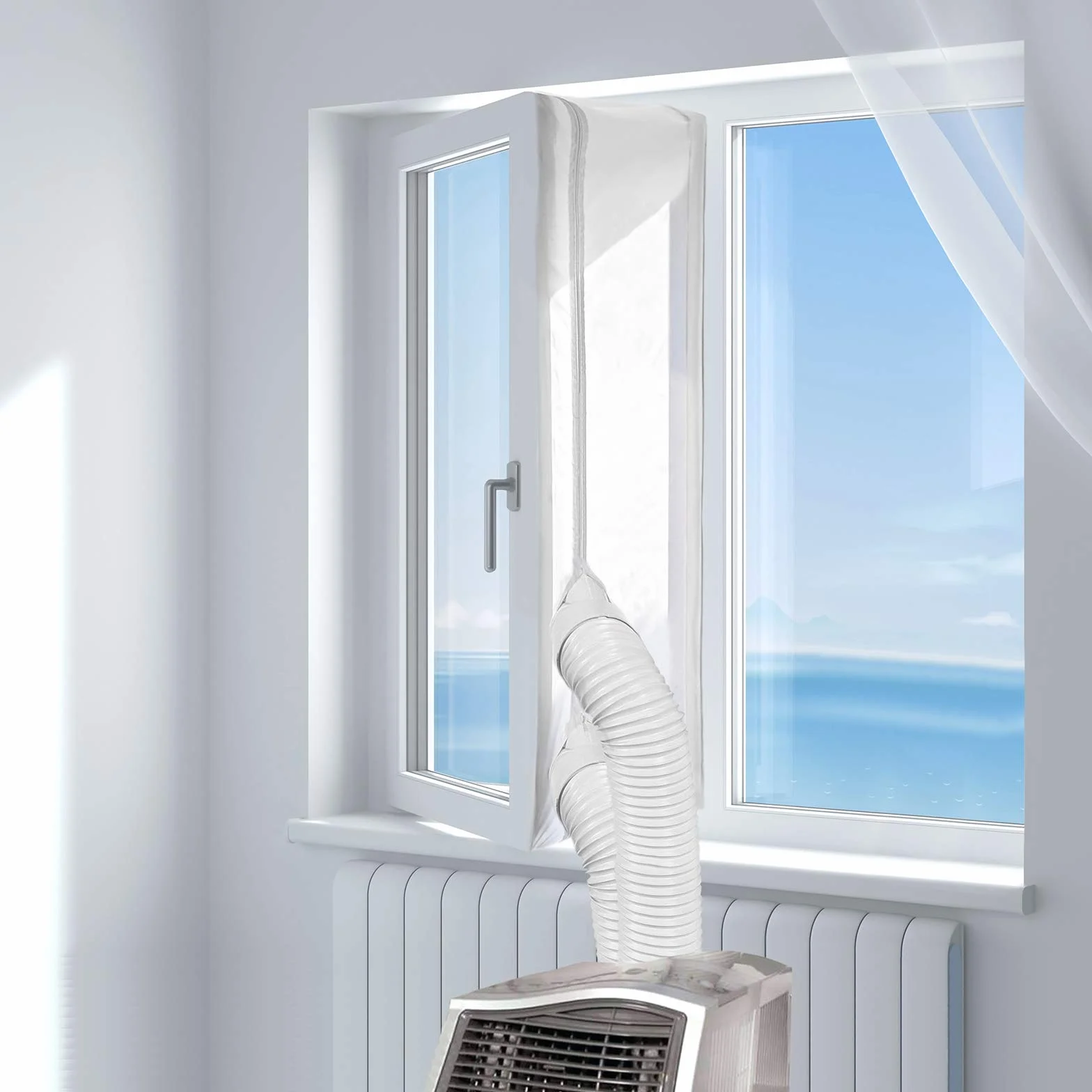 HOOMEE Tissu De Calfeutrage pour Fenêtres 400cm pour Climatiseur Mobile et Sèche-Linge