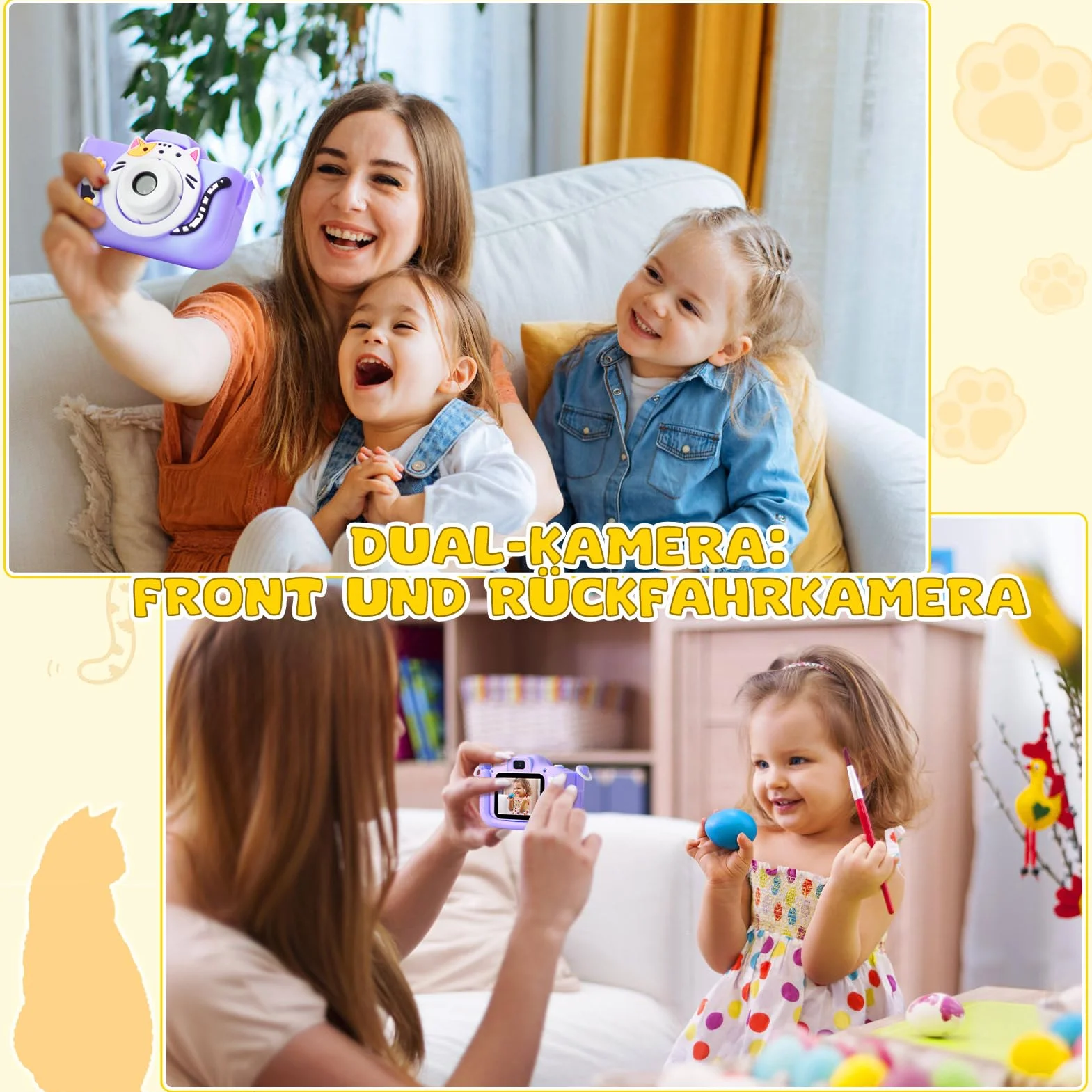 YIKANWEN Aparat cyfrowy dla dzieci, HD z ekranem 2,0", przenośna zabawka dla dziewcząt i chłopców w wieku od 3 do 4 5 6 7 8 lat, w zestawie karta SD 32 GB (fioletowa)