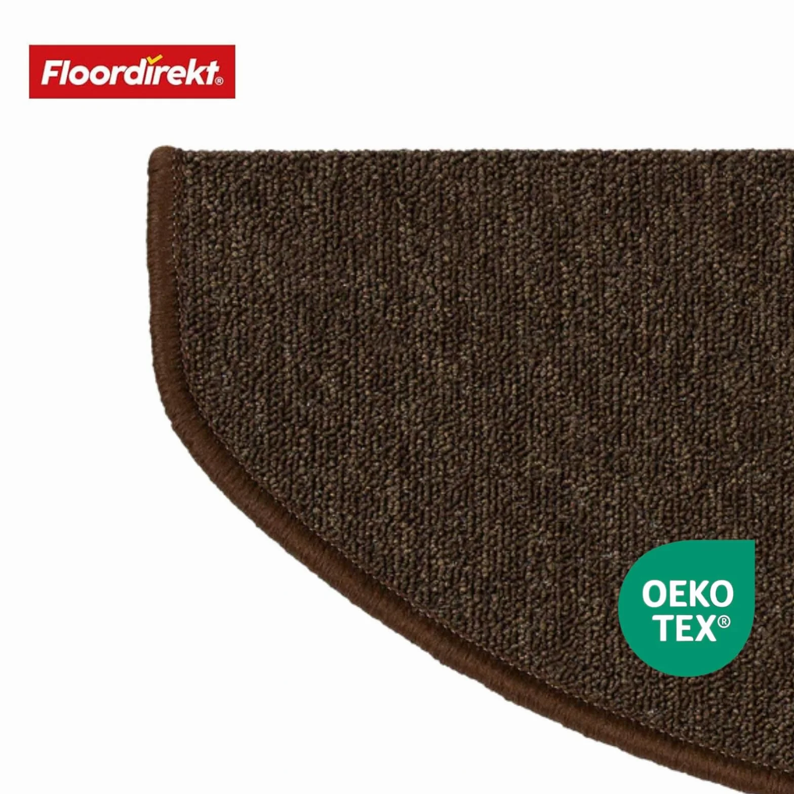 Lot de 1 marchettes d'escalier autocollantes semi-circulaires 65x23 cm Marron Foncé