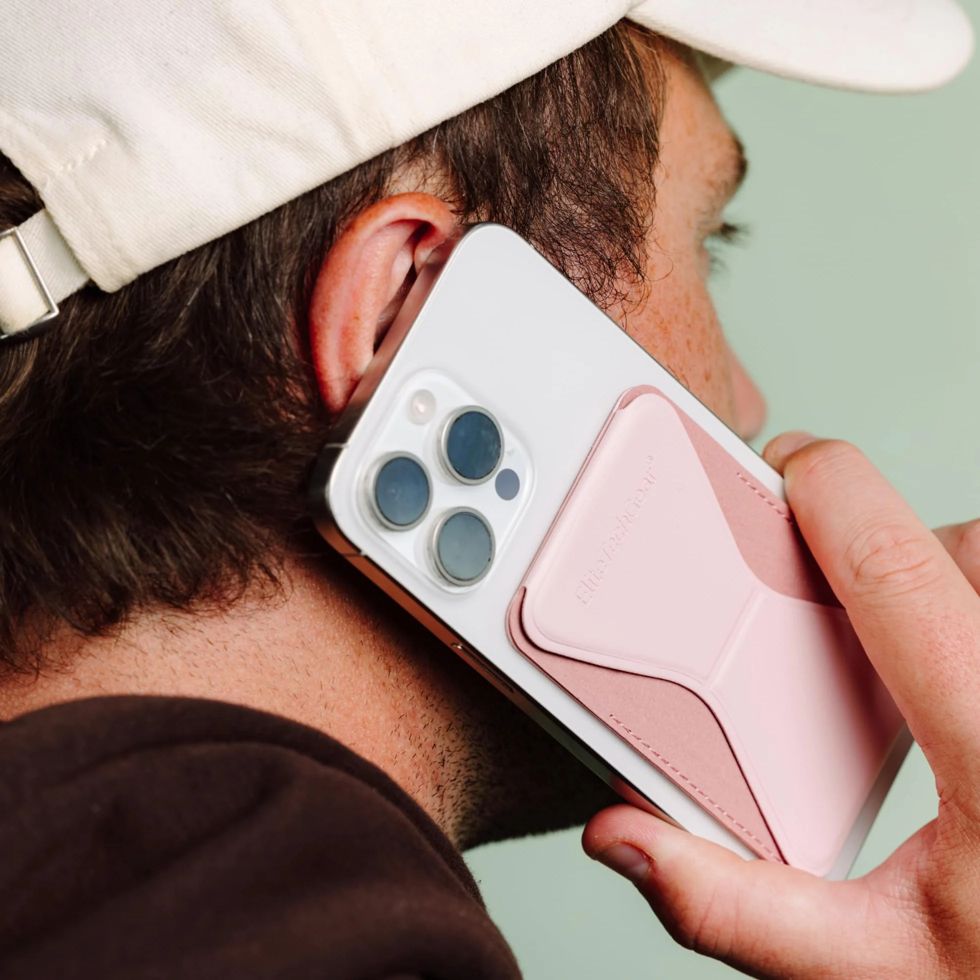 Elite Tech Gear Bezpieczny portfel na telefon i karty z regulowanym stojakiem - samoprzylepne etui kompatybilne z iPhone i Android na karty kredytowe - portfel na telefon dla mężczyzn i kobiet