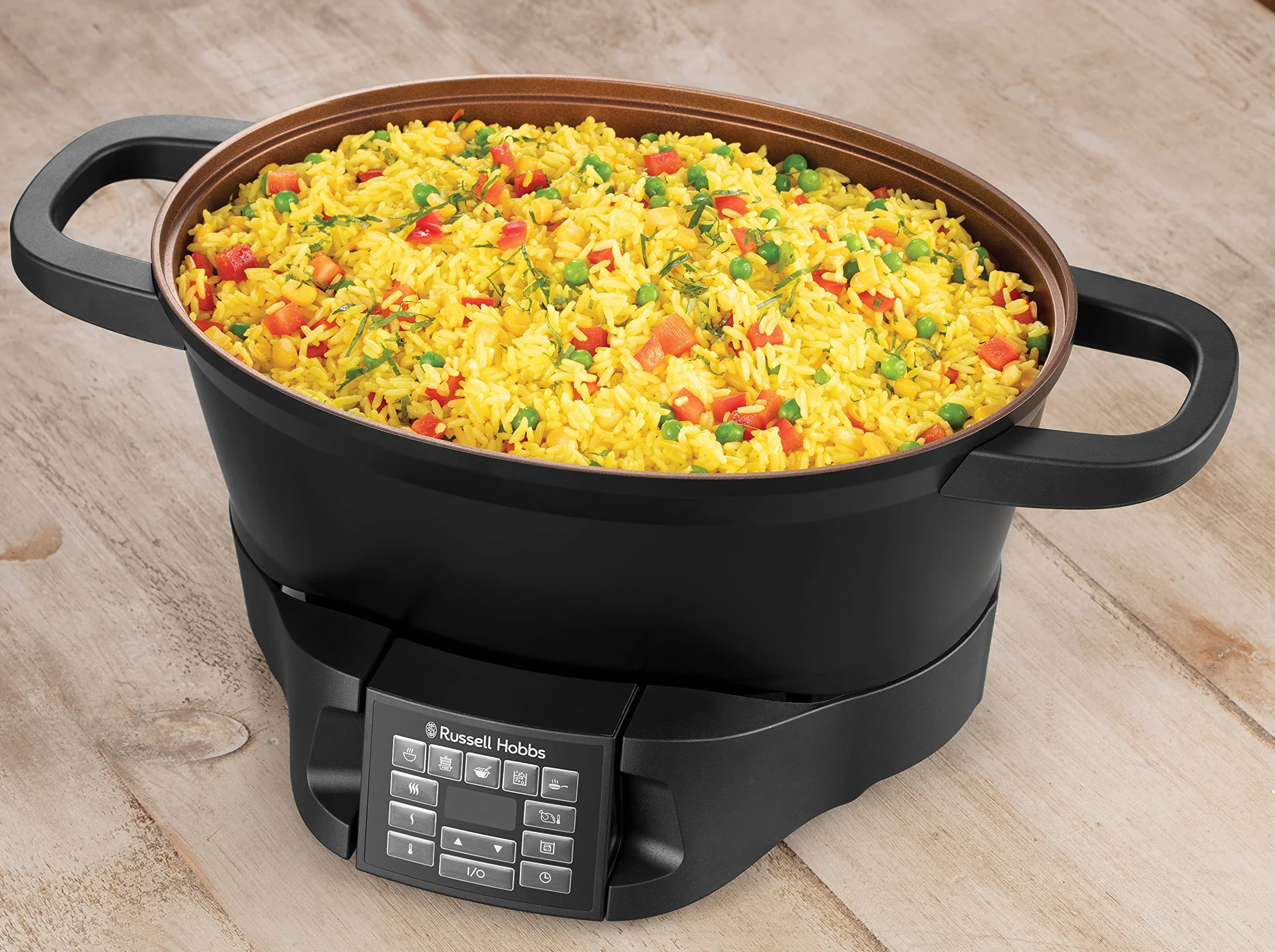 Russell Hobbs Mijoteur Electrique [8 en 1 Polyvalent] Good to Go (Rôtir, Cuisson lente, à vapeur, sous vide, ébullition, mijoter, cuiseur de riz, 6,5L, Economie d'énergie, Commande amovible) 28270-56