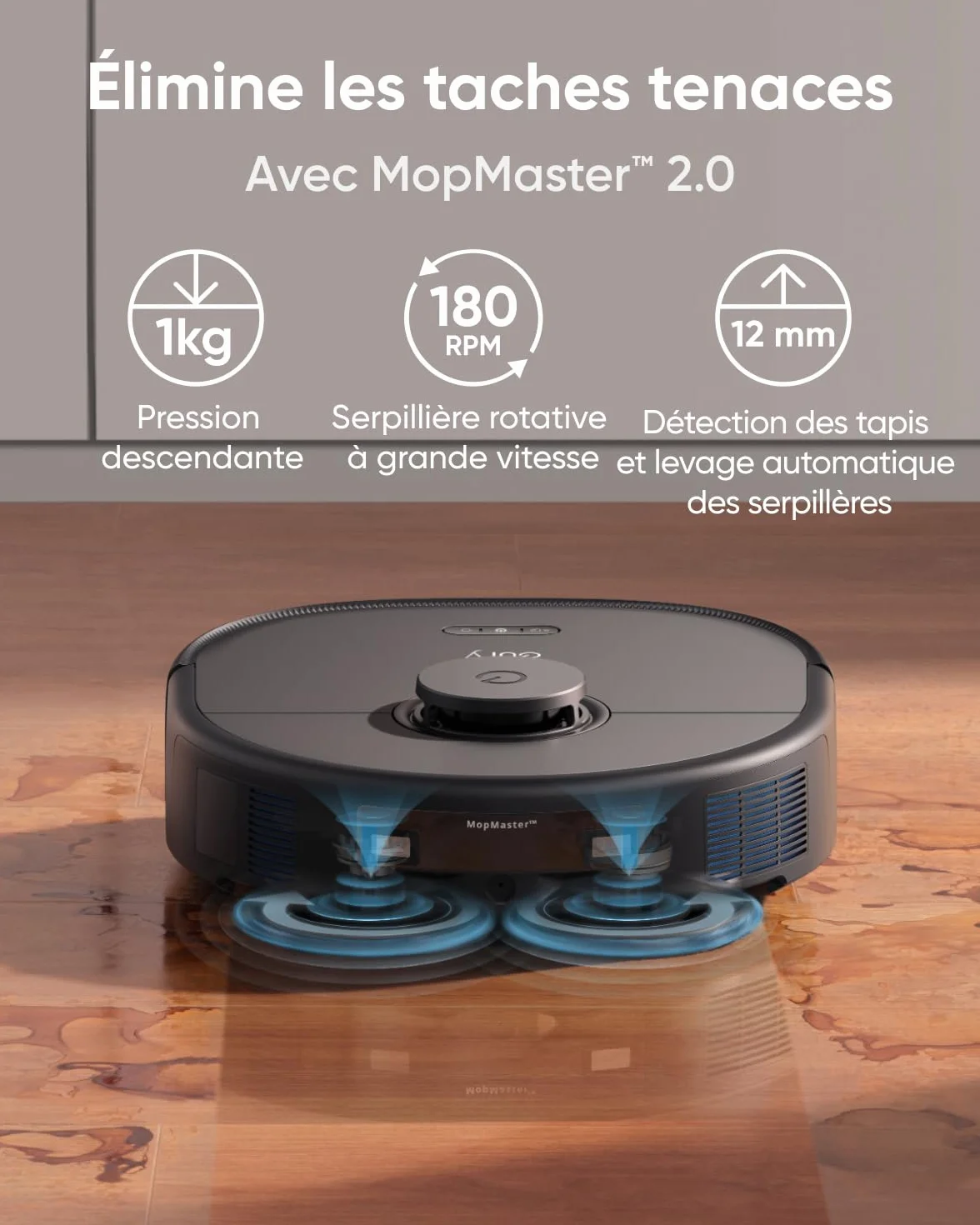 eufy X10 Pro Omni Robot Aspirateur et Serpillère 8000Pa Autovidage Remplissage Levage Voiture Évitement Obstacles Reconditionné