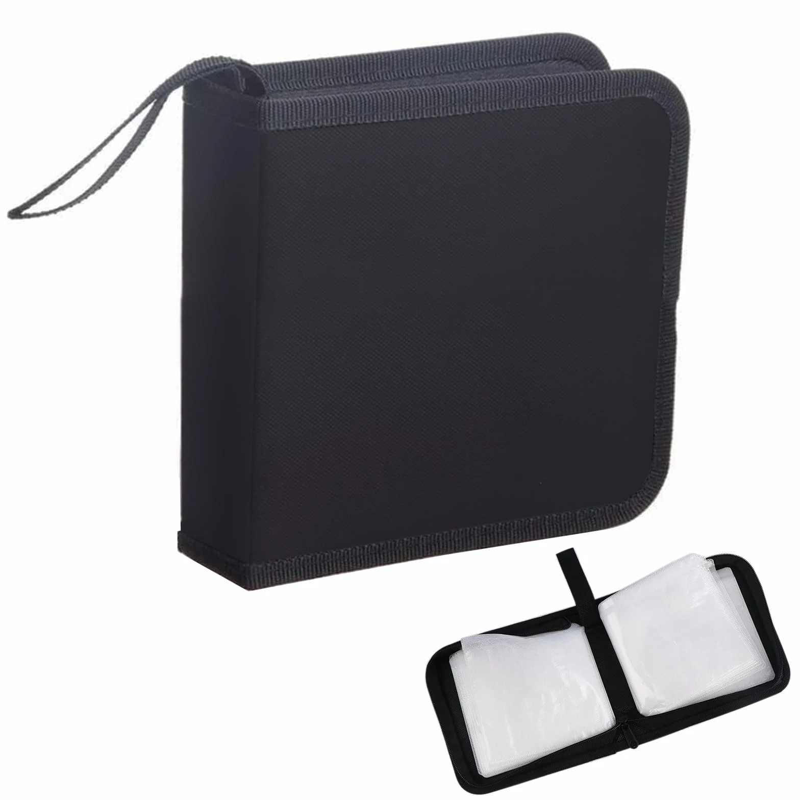 Pochette CD Range 40 CD Rangement DVD Chemise Noir
