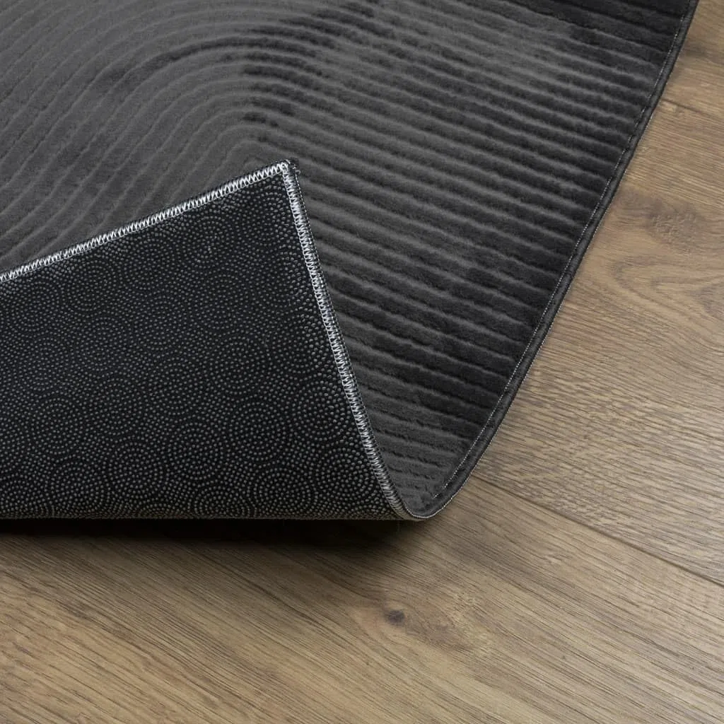 Tapis IZA Poils Courts Style scandinave Anthracite 240 x 340 cm, Polyester 100 pour Cent, Poil 8 mm, Confort pour Salon Chambre Couloir entrée