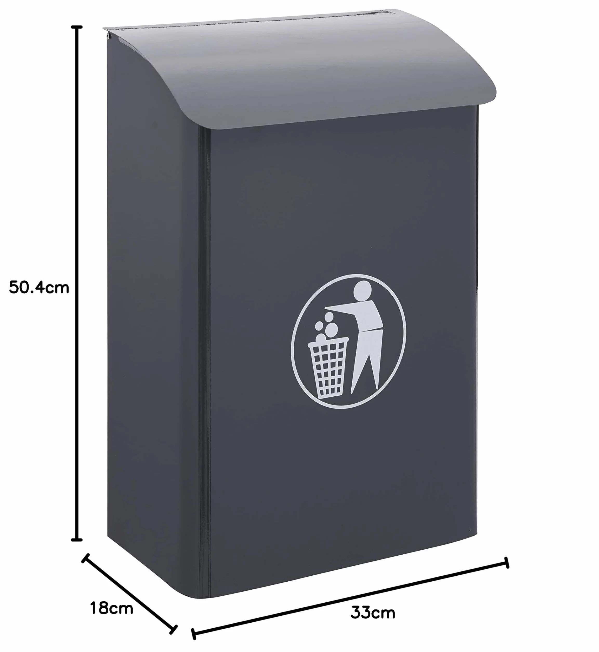 ARREGUI E6115 Poubelle Murale recyclage acier 30 L Gris