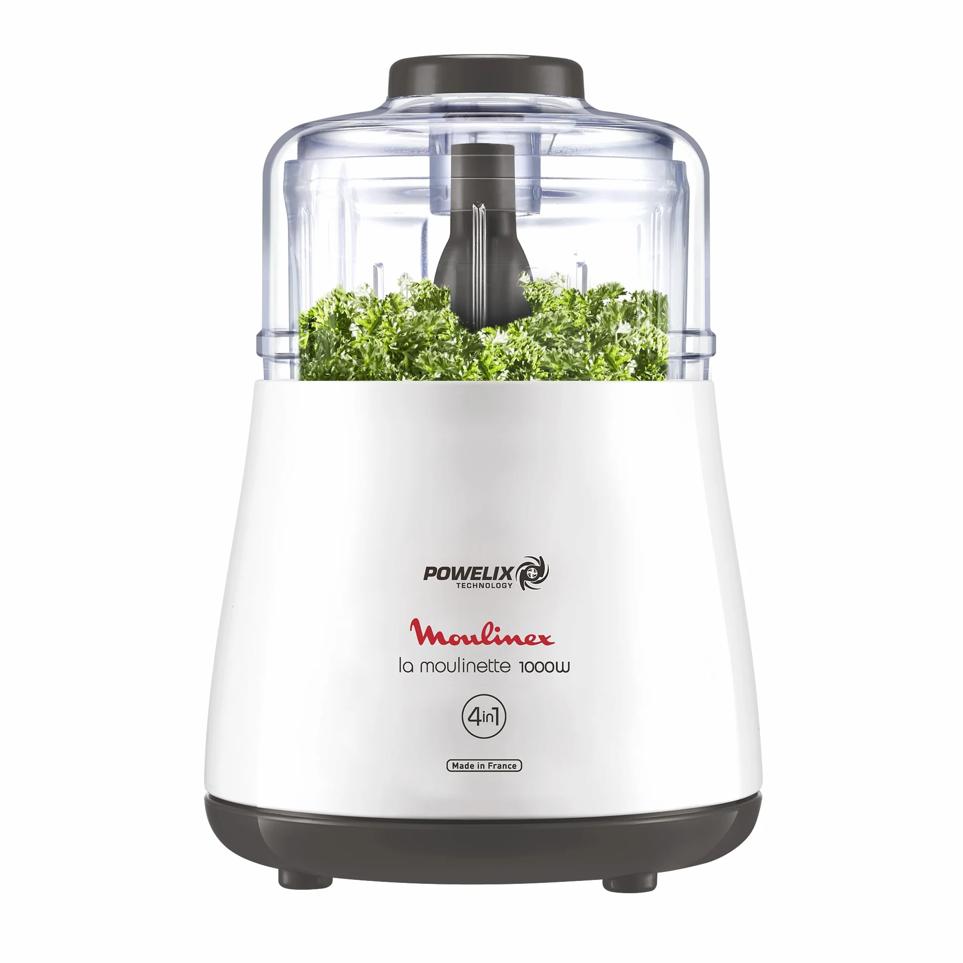 Moulinex Hachoir électrique, 1000 W, Hache, Mixe, Viande, Légumes, Herbes, Ails, Oignons, Fruits secs, Fabriqué en France, La Moulinette, Blanc DPA141