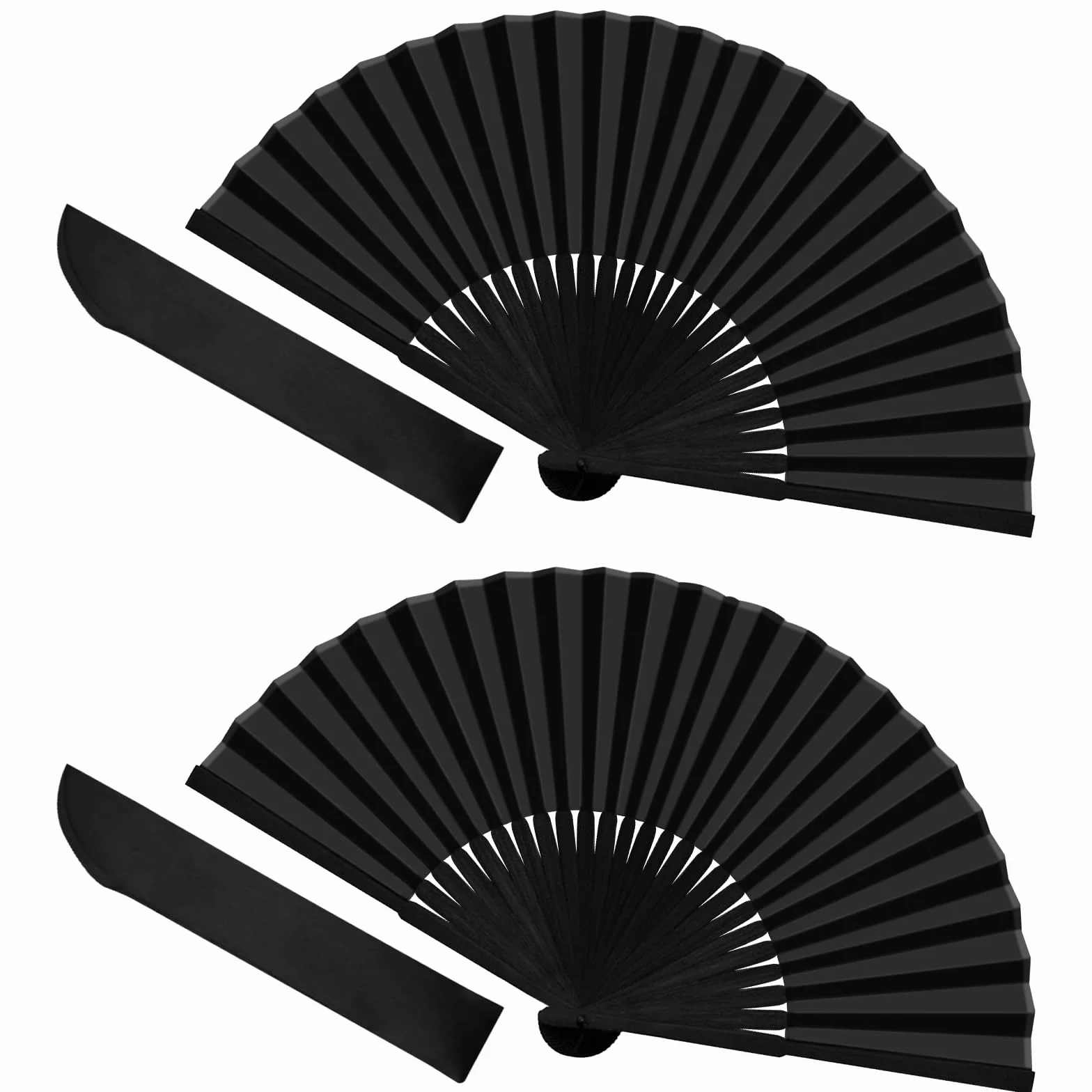 Éventails Pliants Chinois avec 2 Sacs de Rangement, Ventilateur de Main pour Danse, Fête, Mariage