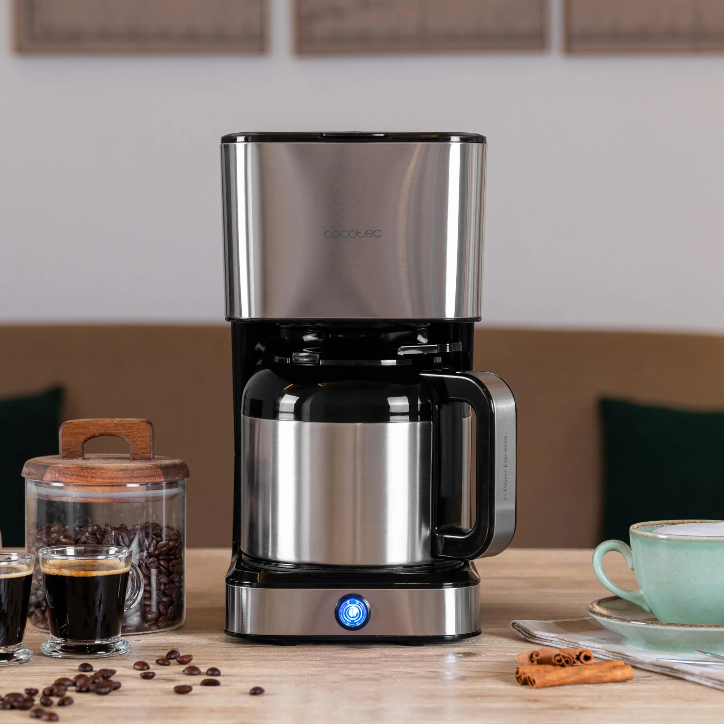 Cecotec Cafetière à Filtre de 1,2L Coffee 66 Drop & Thermo, Puissance 950 W, 10 Tasses, Technologie ExtremeAroma, Fonction Anti-goutte, Filtre en maille réutilisable, Protection Surchauffe.