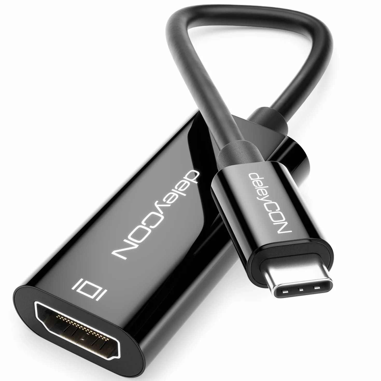 deleyCON 4K USB C do HDMI Adapter Kabel 4K@60Hz 2K@165Hz 144Hz 120Hz 60Hz HDR Thunderbolt 3/4 Konwerter Kompatybilny z Galaxy S24 S25 iPhone iPad MacBook Tablet Laptop Telefon Monitor