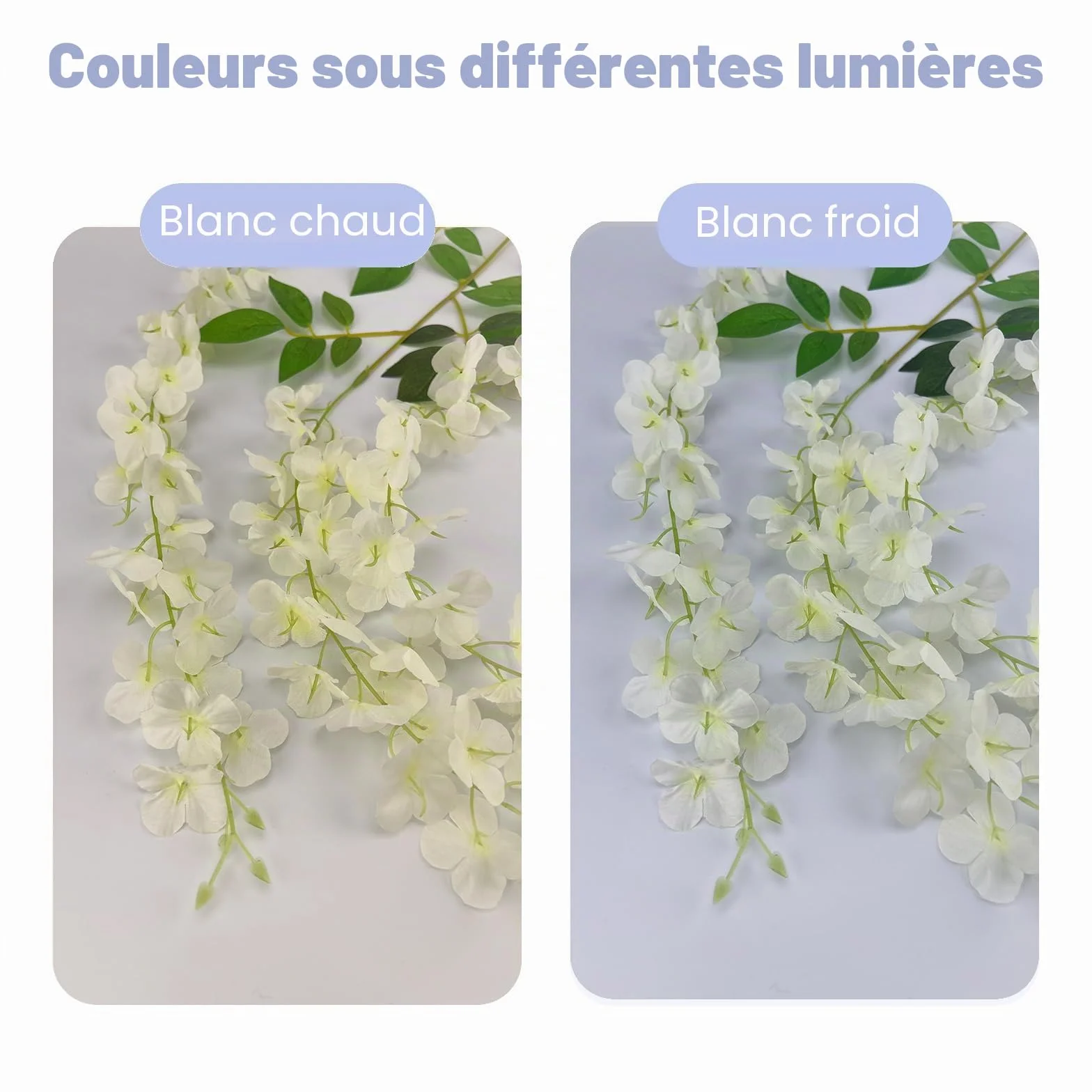 BIRDDIE 24 Pièces Fleur Artificielle Glycine Tombante pour Décoration Mariage Jardin