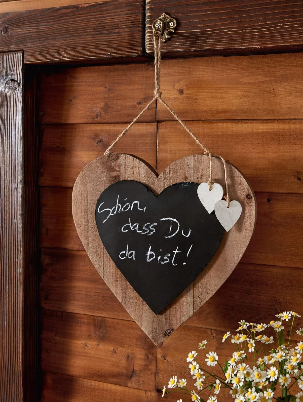 Pendentif décoratif en forme de cœur avec tableau noir 36 cm