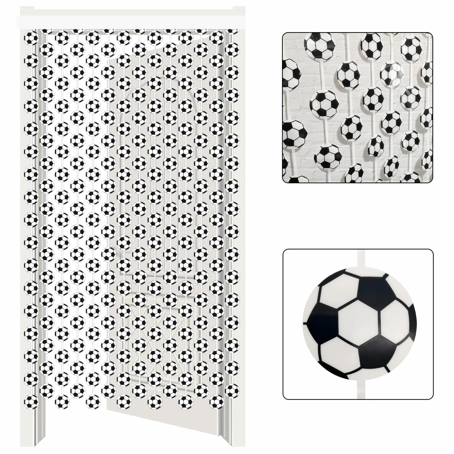 Rideau à Franges Football 2026 Tinsel 1m x 2m Fond Photobooth Aluminium Accessoires Fête Sportive