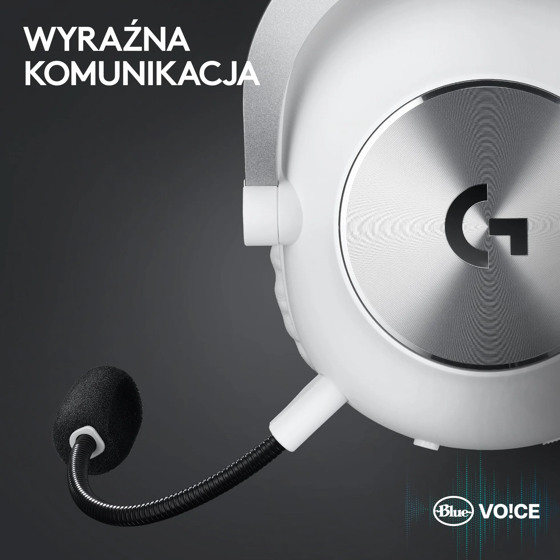 Logitech G PRO X 2 LIGHTSPEED, bezprzewodowe słuchawki, odłączane ramię mikrofonu, grafenowe 50 mm, DTS:X 2.0–7.1 Surround, Bluetooth/USB/Aux 3,5 mm, PC, PS5, PS4, Nintendo Switch - Biały