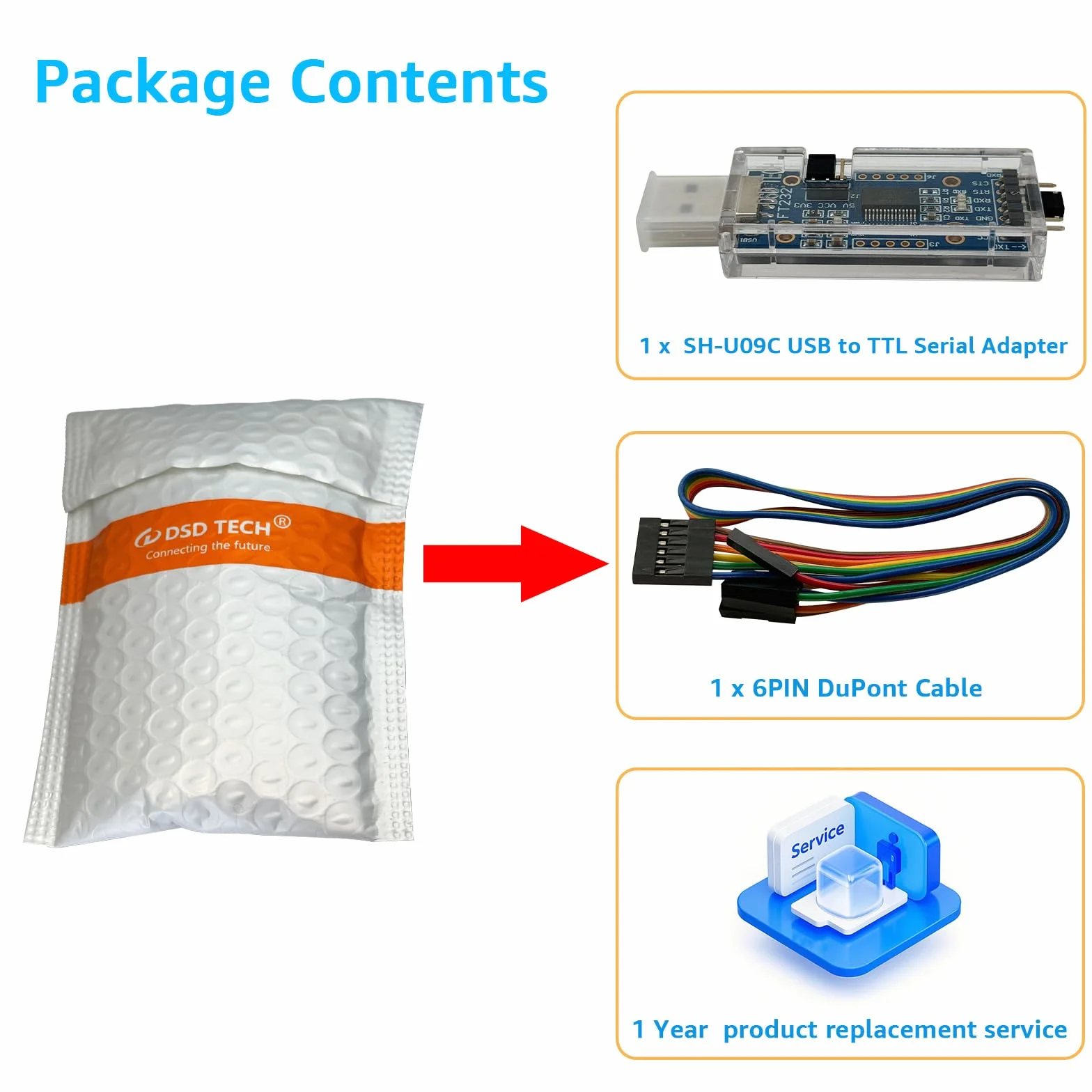 DSD TECH USB vers TTL Adaptateur Série FTDI FT232RL Compatible Windows 10 8 7 Mac OS X