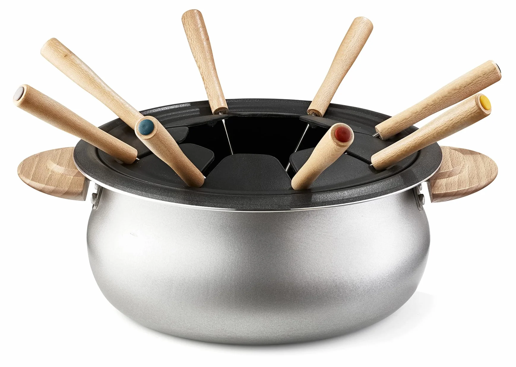 LAGRANGE, Appareil à fondue électrique 8 personnes, 1,5 L, fabrication française, pour tous types de fondues, thermostat réglable, poignées en bois, 900W, 349015